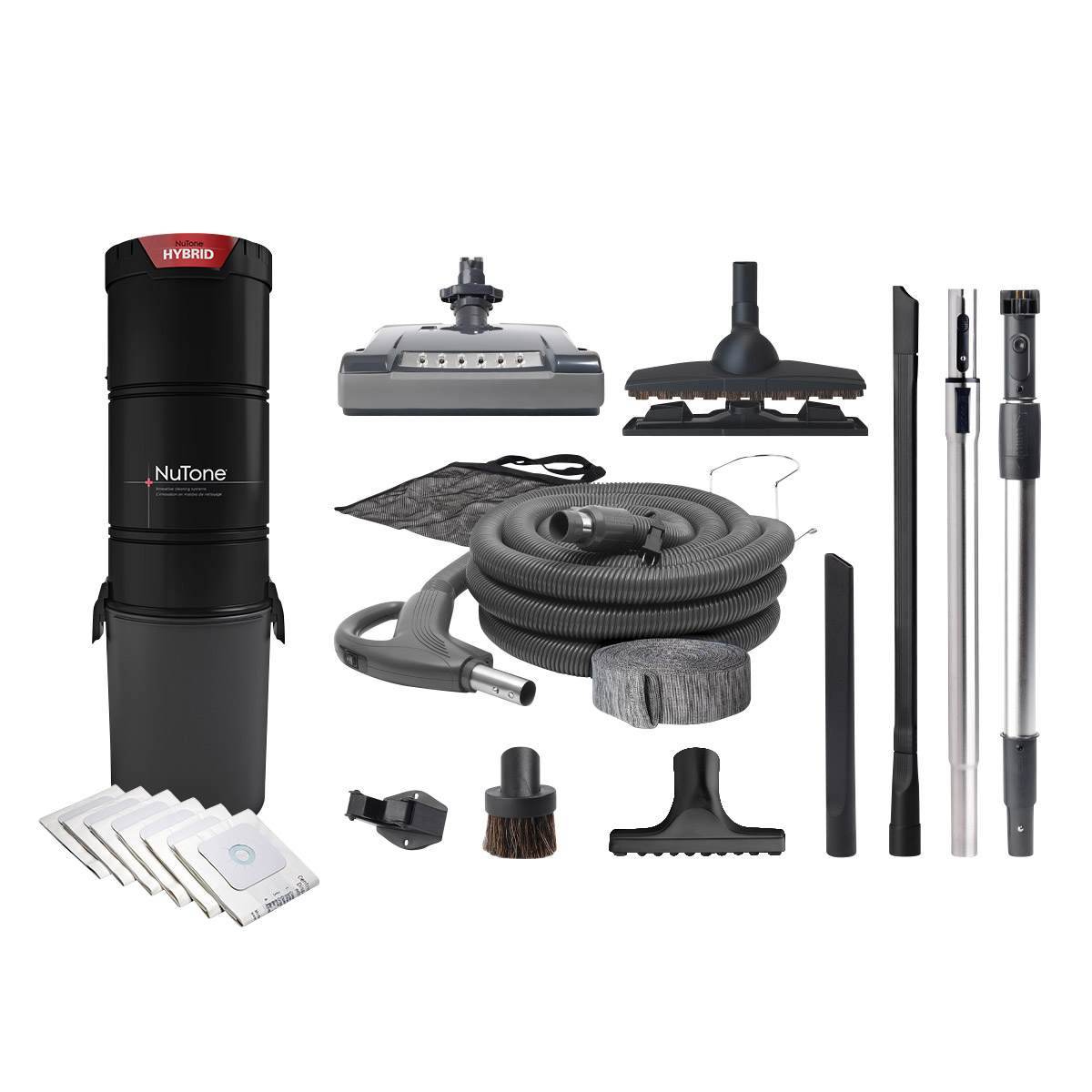 NuTone Central Vacuum Cleaner 700 Airwatts with Deep Carpet Cleaning Accessory Kit