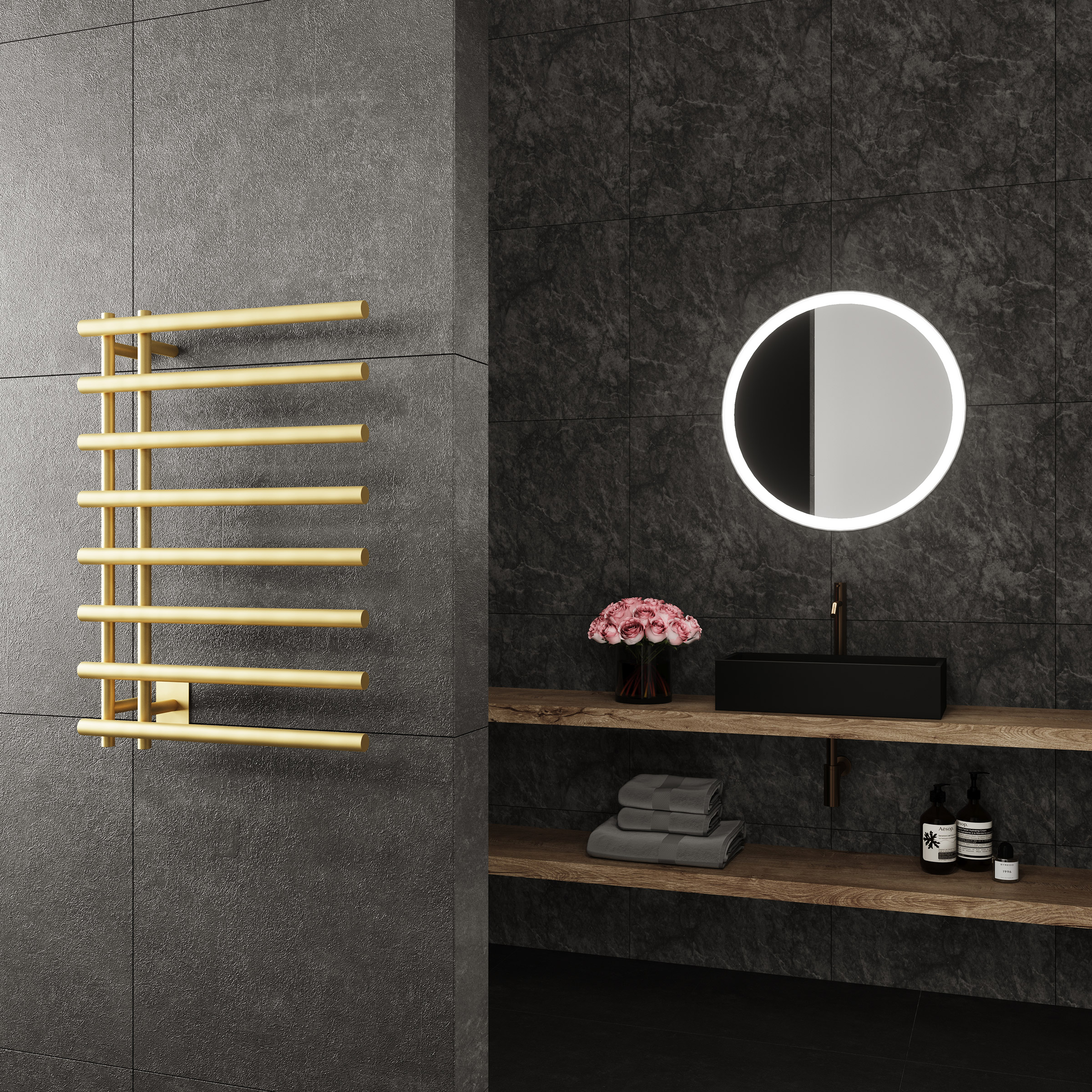 Paris Mirror Leto 8 Bar Towel Warmer