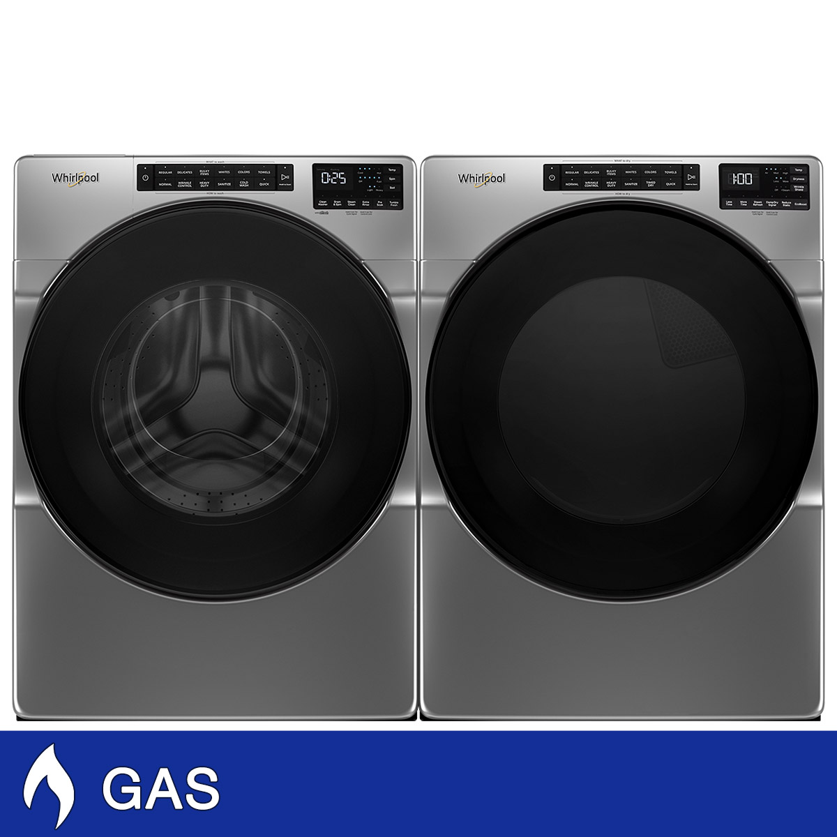 Whirlpool 5.0 cu. ft. Front Load Washer with Quick Wash Cycle and 7.4 cu. ft. GAS Dryer Package