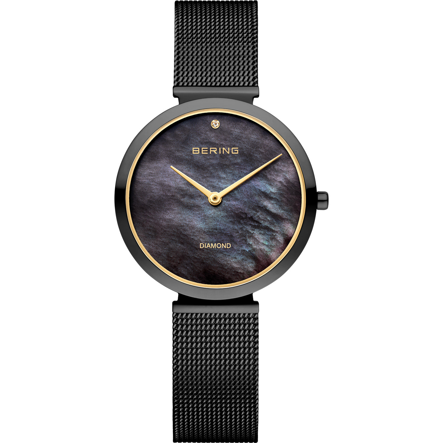 Bering Black Mother-of-Pearl Dial Ladies Watch | Costco display picture 2