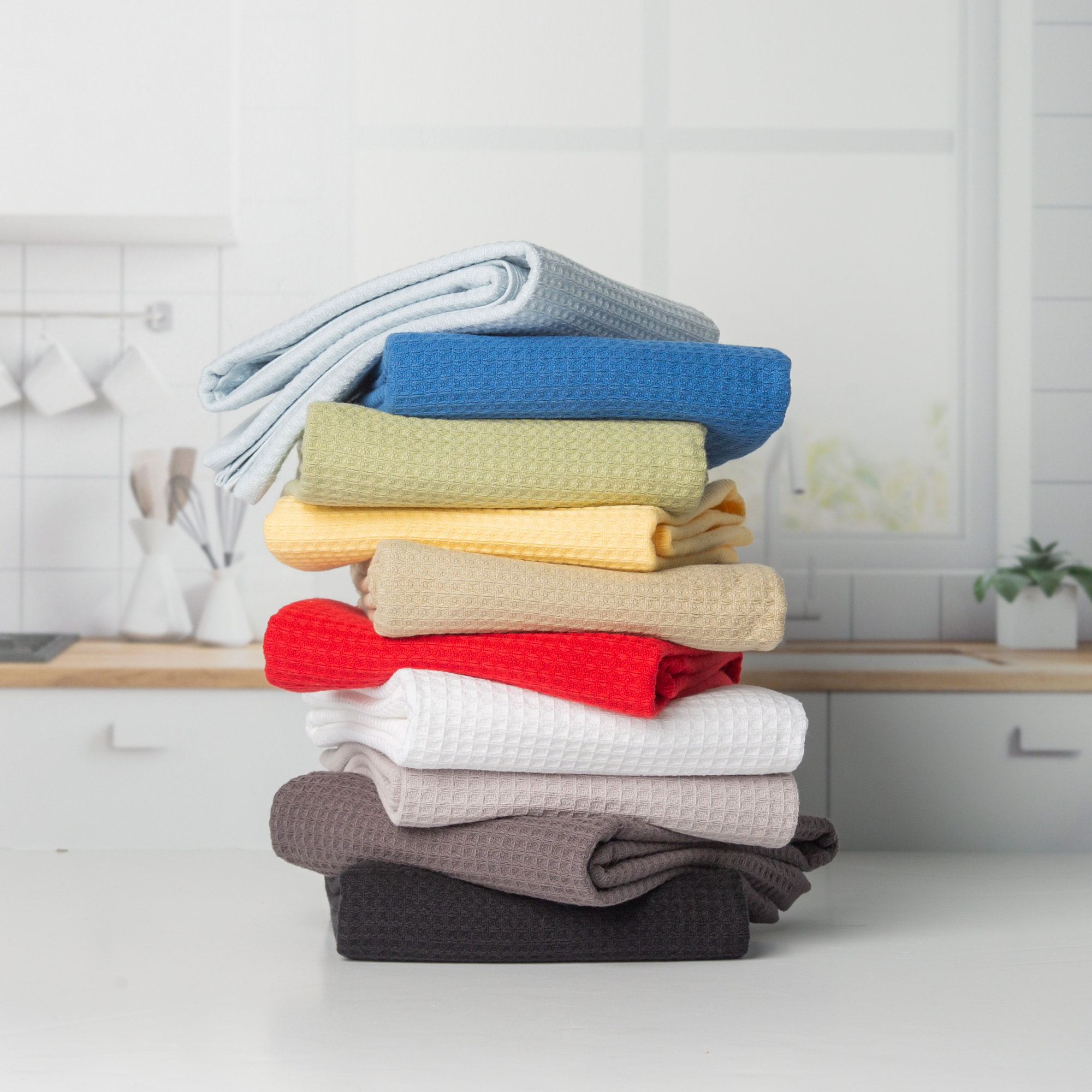 Turkish Kitchen Towels, 6-piece Set "Light Blue"