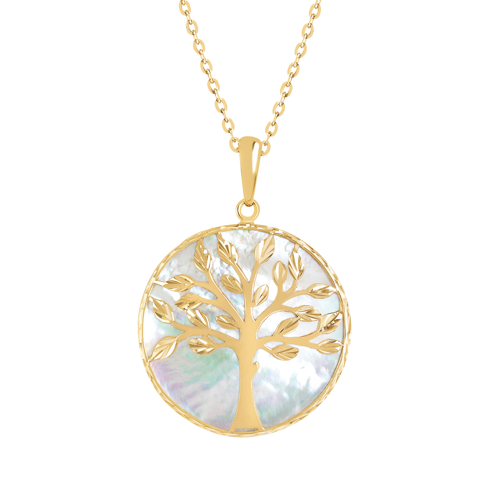Tree of Life White Mother of Pearl Pendant