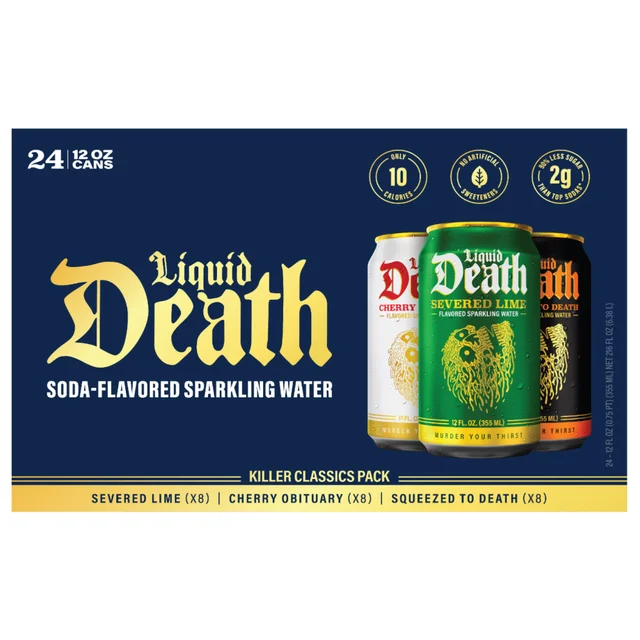 LIQUID DEATH SPARKLING WATER VTY 24 PACK 12OZ EACH