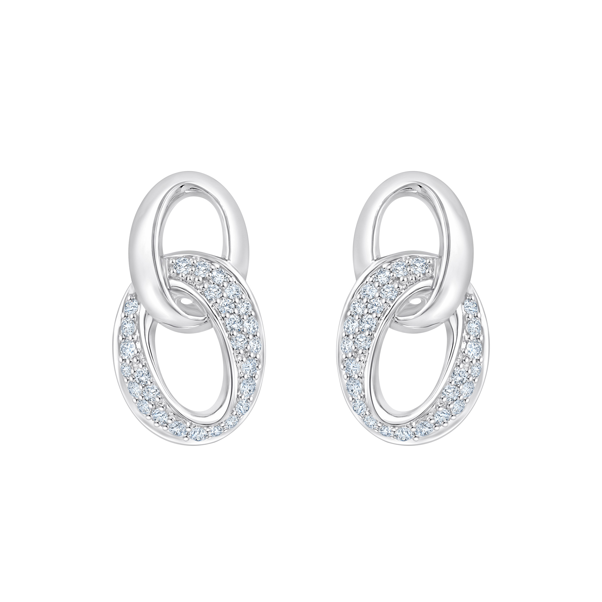 Round Brilliant Diamond Intertwined Circle Earrings (0.15 ctw)