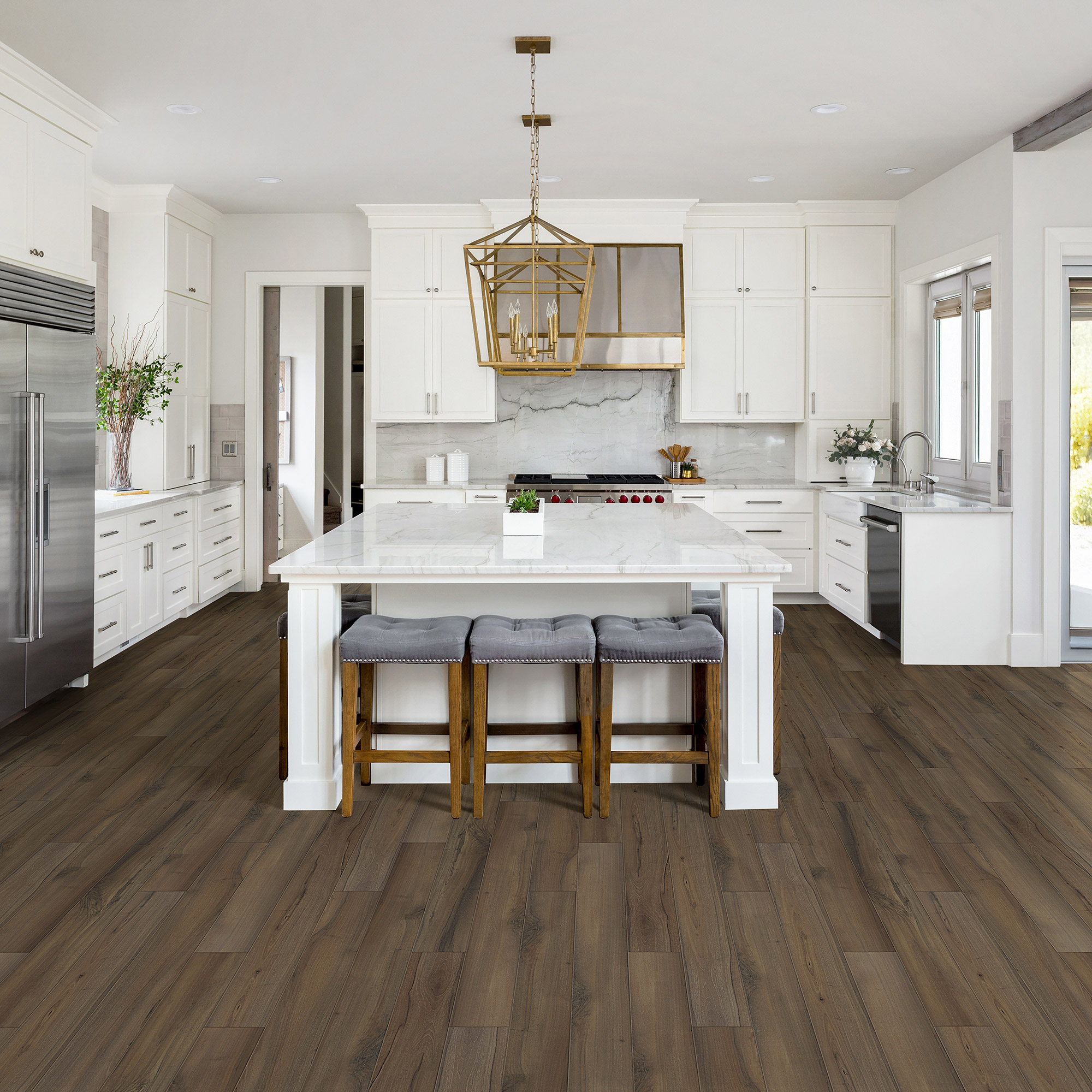 Mohawk Home 12MM Thick 6.14in X 47.2in AC4 Waterproof Surface Laminate Wood Plank Flooring (18.14 sq ft/ctn)