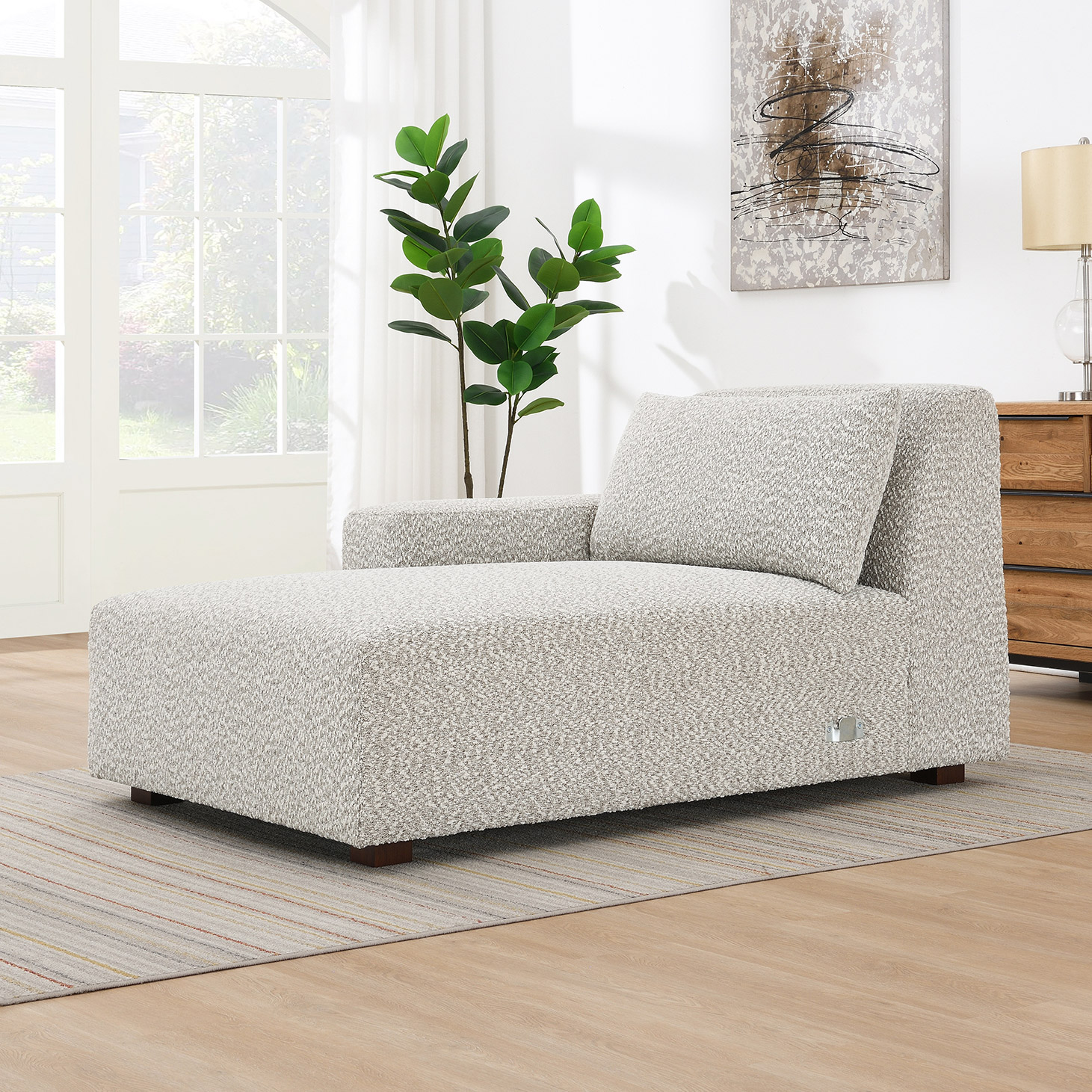 Zyllah Left-hand Facing 2-piece Fabric Sofa Chaise | Costco