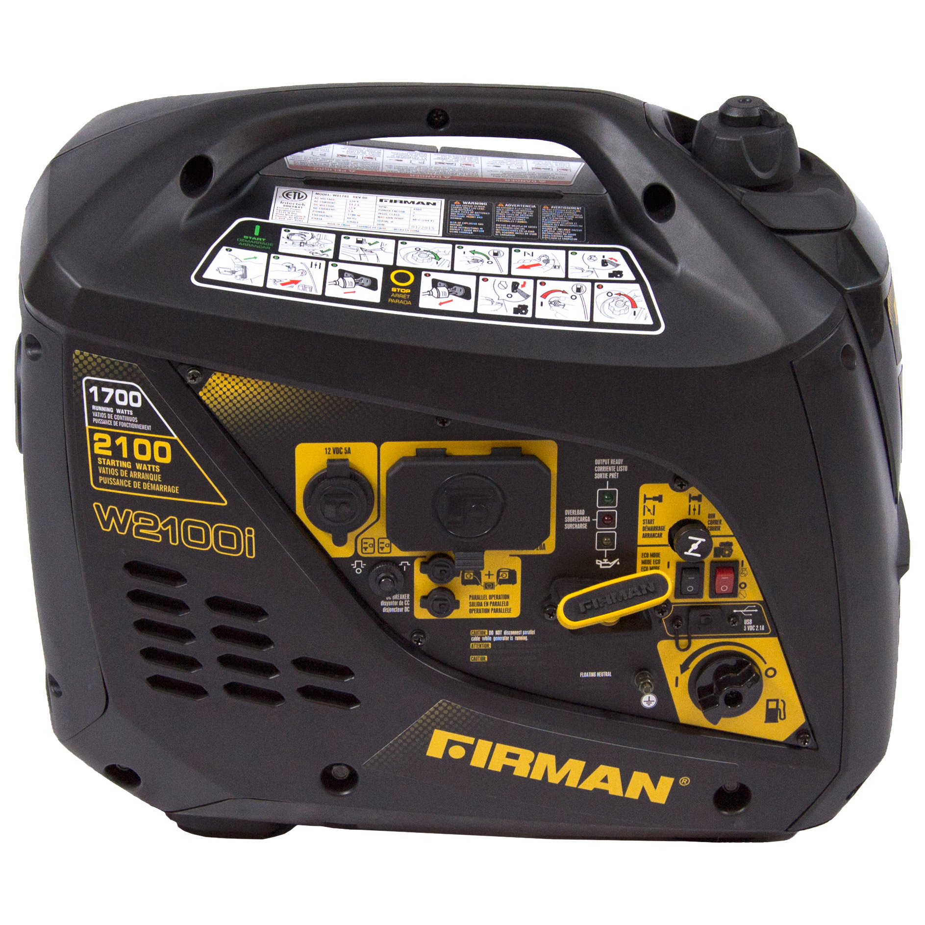 Firman 2,100 W Gas Powered Inverter Generator W01781