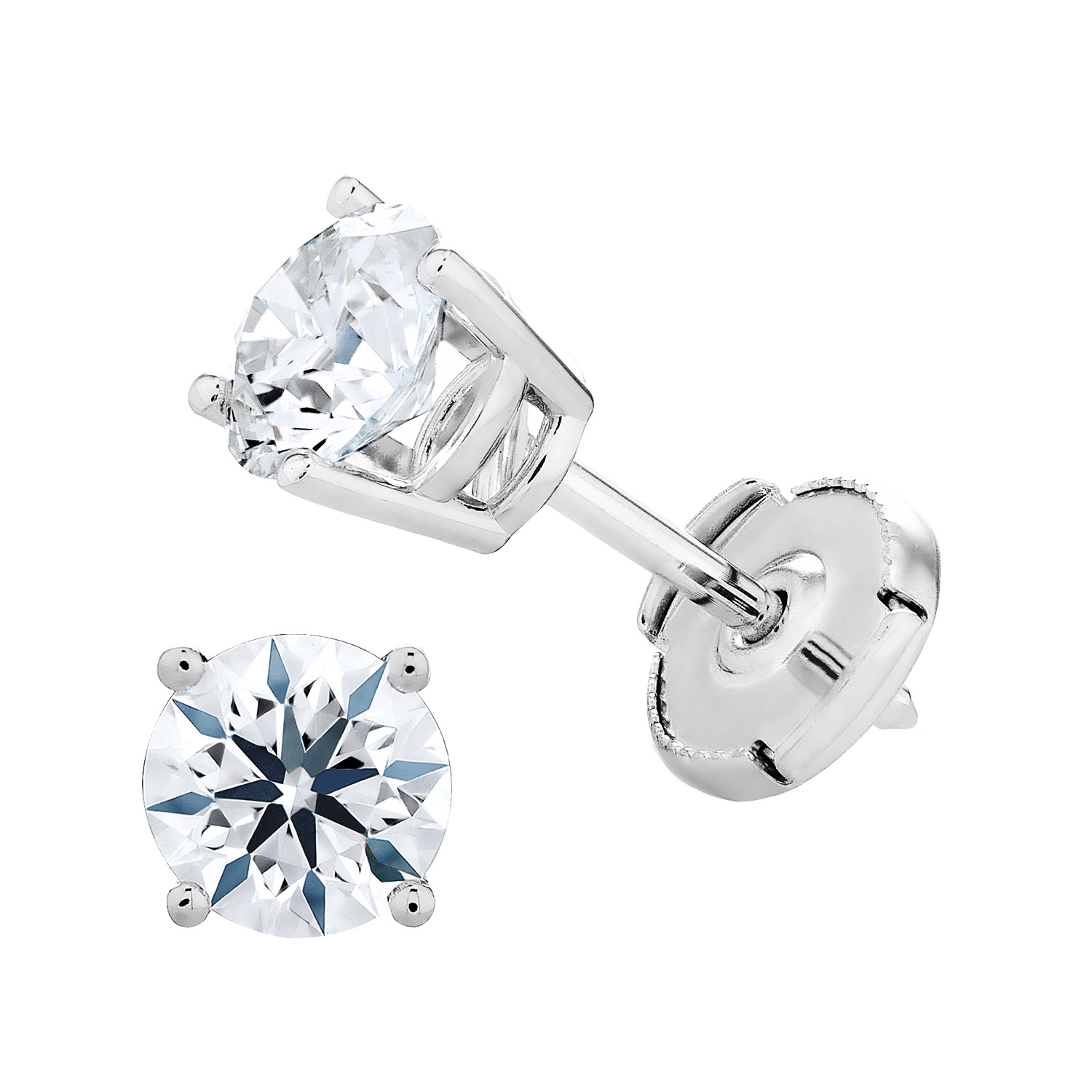 Round Brilliant Diamond Stud Earrings (1.60 ctw)
