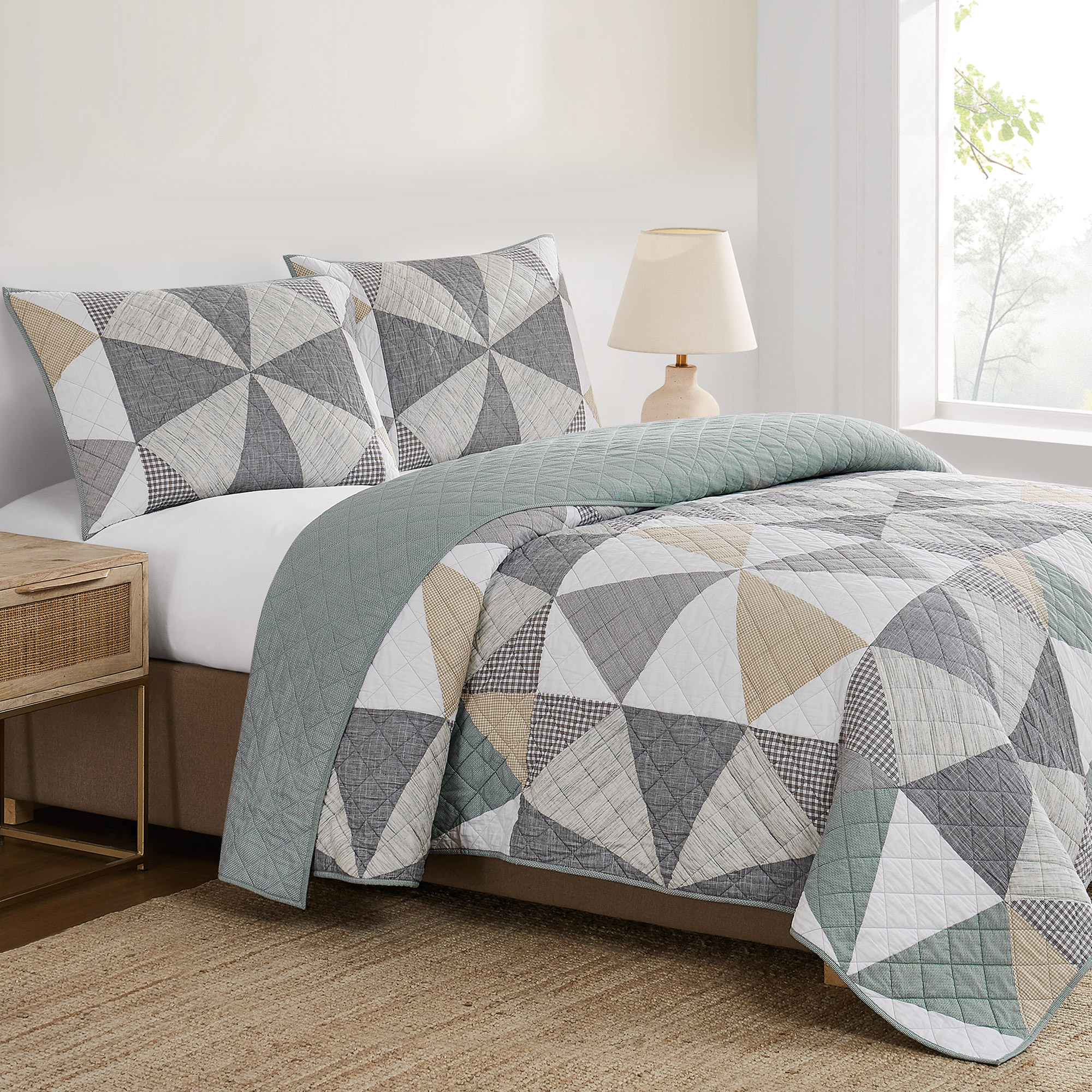 Origami Patchwork Quilt Set, 3-piece