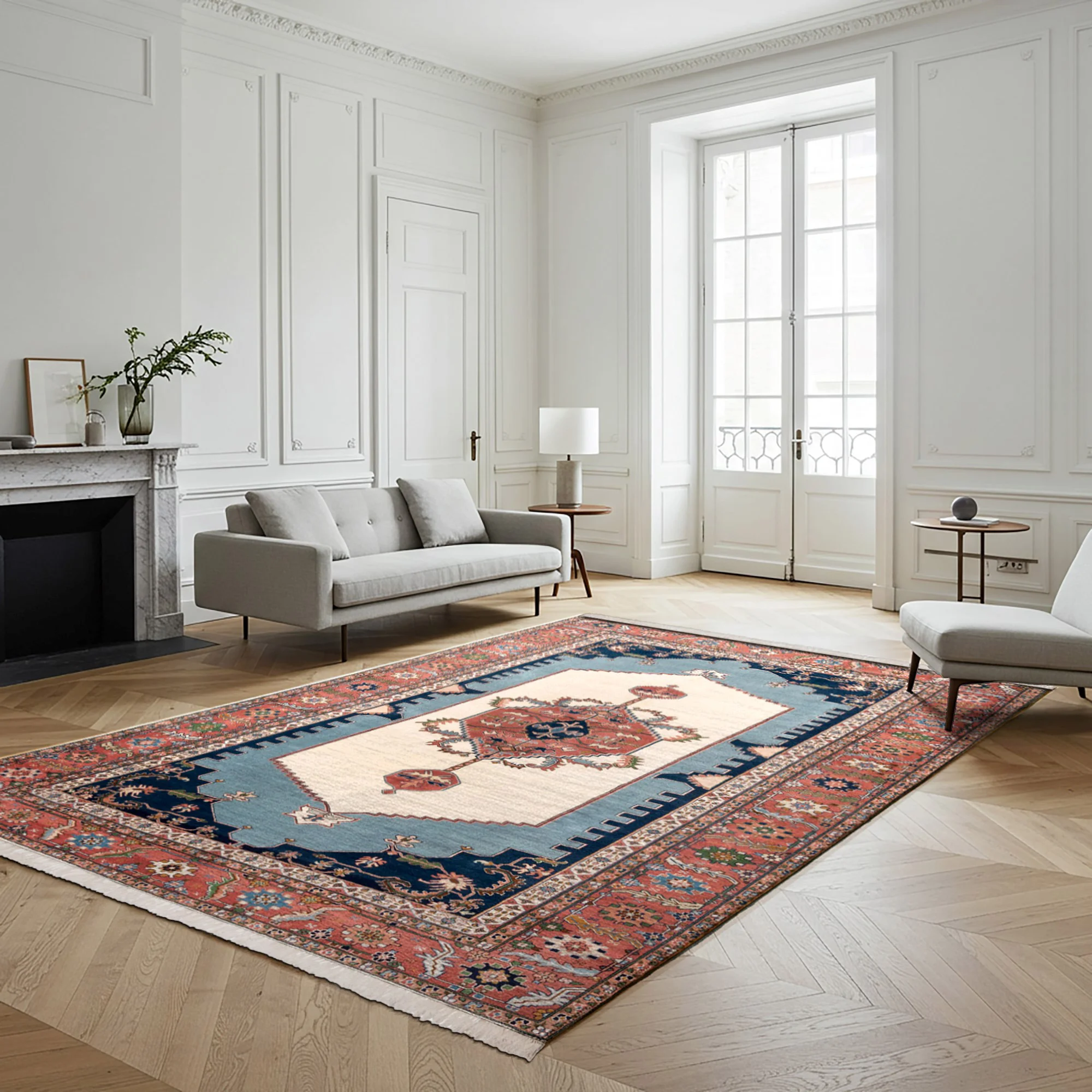 Chatsworth Hand Knotted Rug Collection, Kensington Ivory