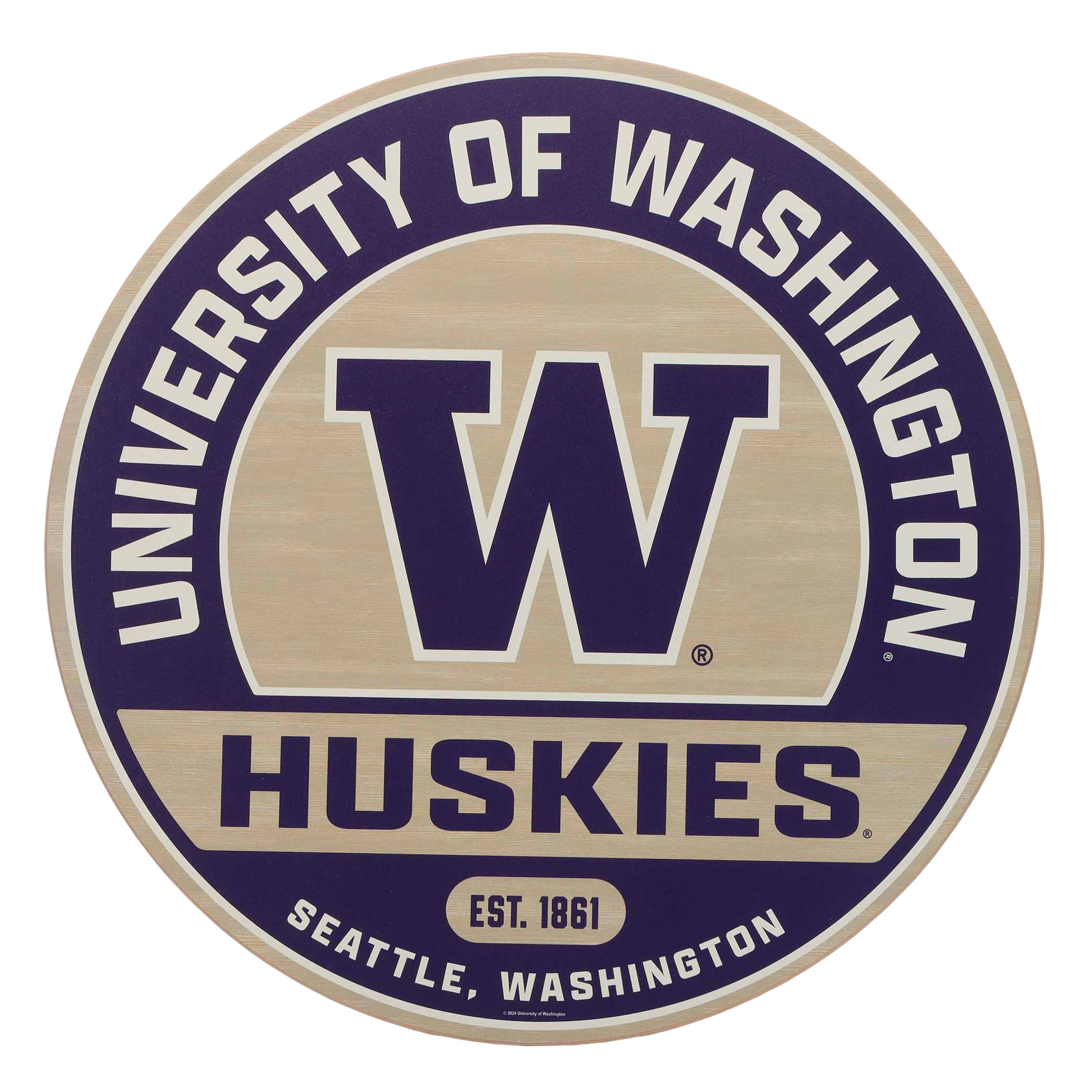 NCAA Wood Round Wall Sign