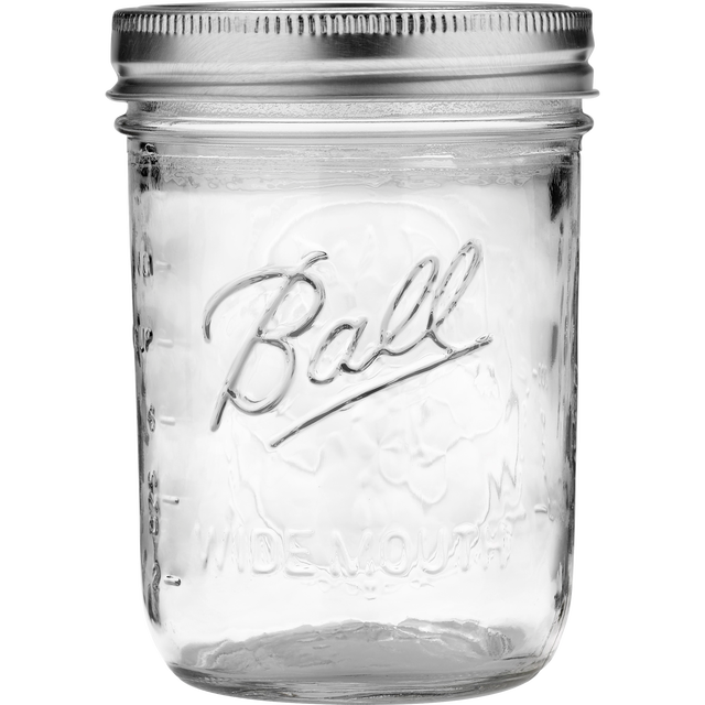 BALL WIDE MOUTH PINT JAR W/LID 12CT 16OZ T11H9P99