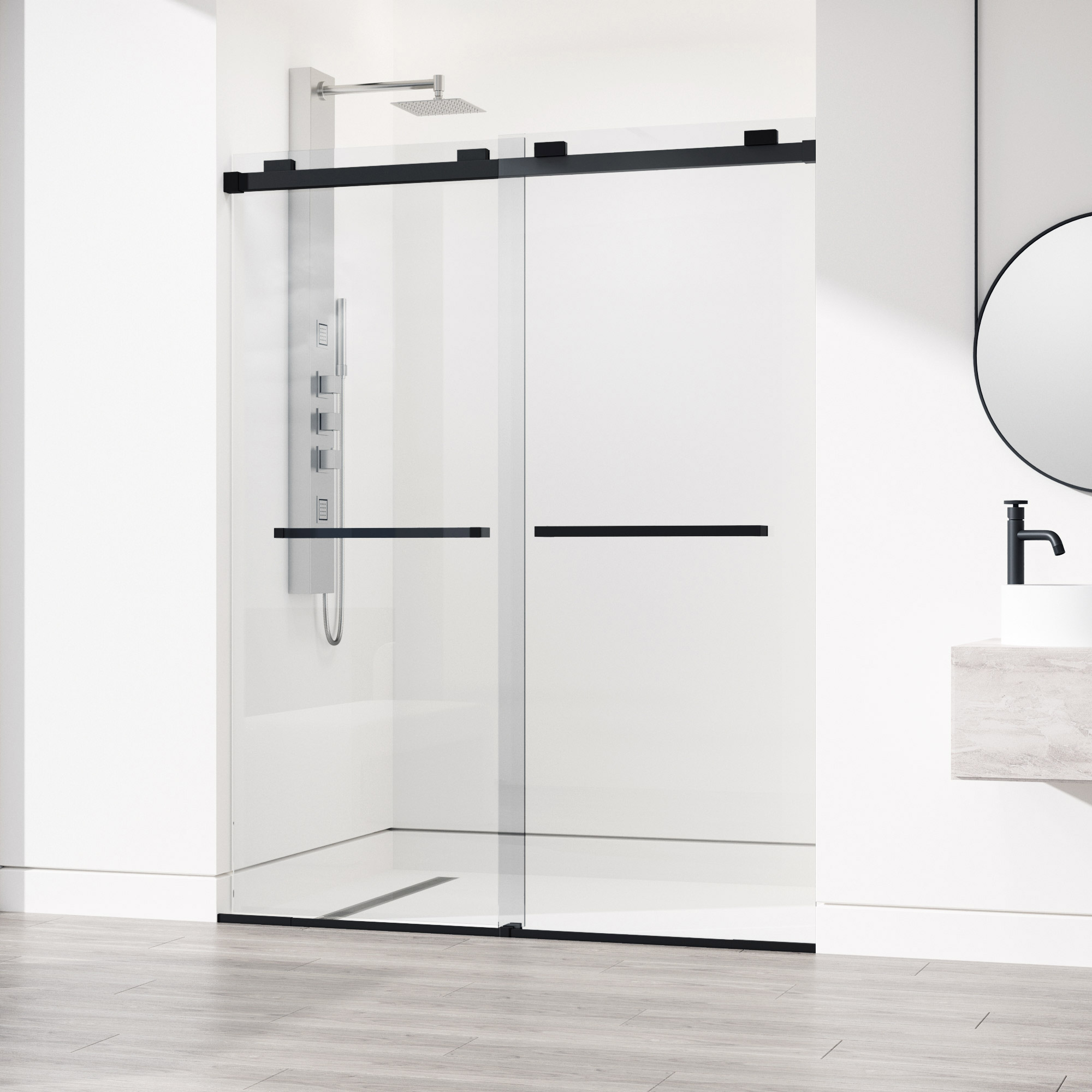 VIGO Houston Frameless Sliding Shower Door
