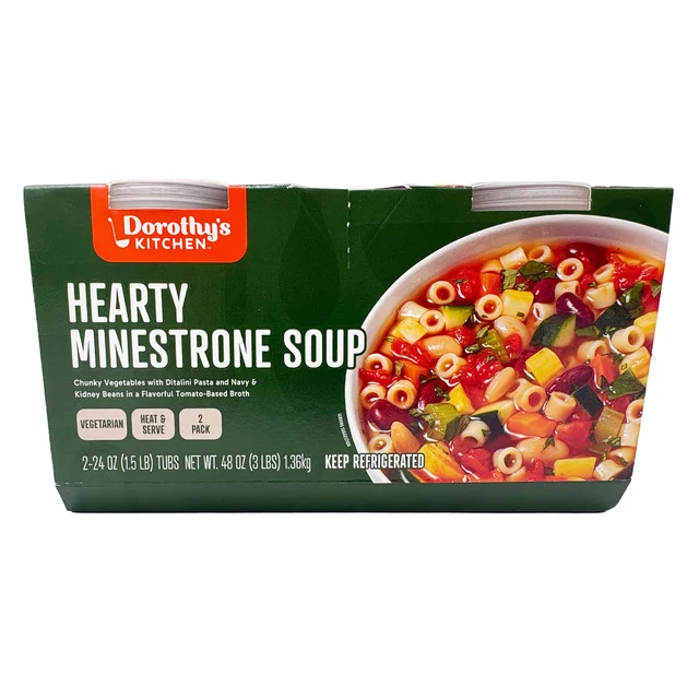 DOROTHY'S KITCHEN HEARTY MINESTRONE SOUP 2 PACK 24 OUNCES EACH