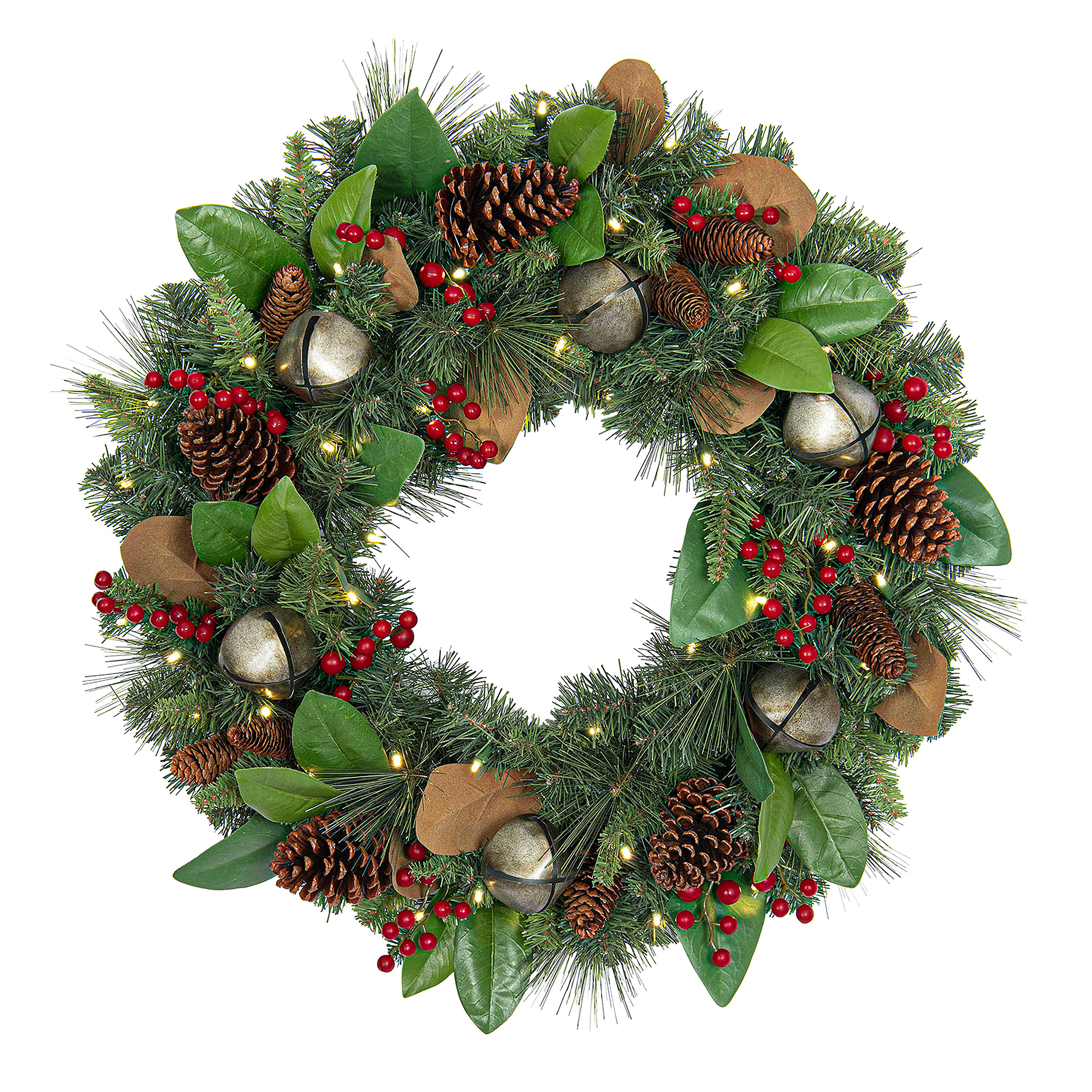 Decorated Wreath w/Bells, 30 in. 