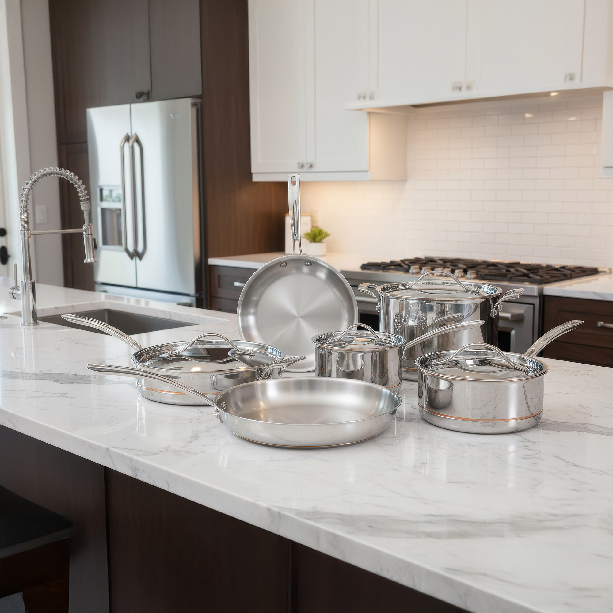 コストコオリジナルKirkland Stainless 10点セット Kirkland Signature 5-ply Clad Stainless Cookware Set, 10-pieces