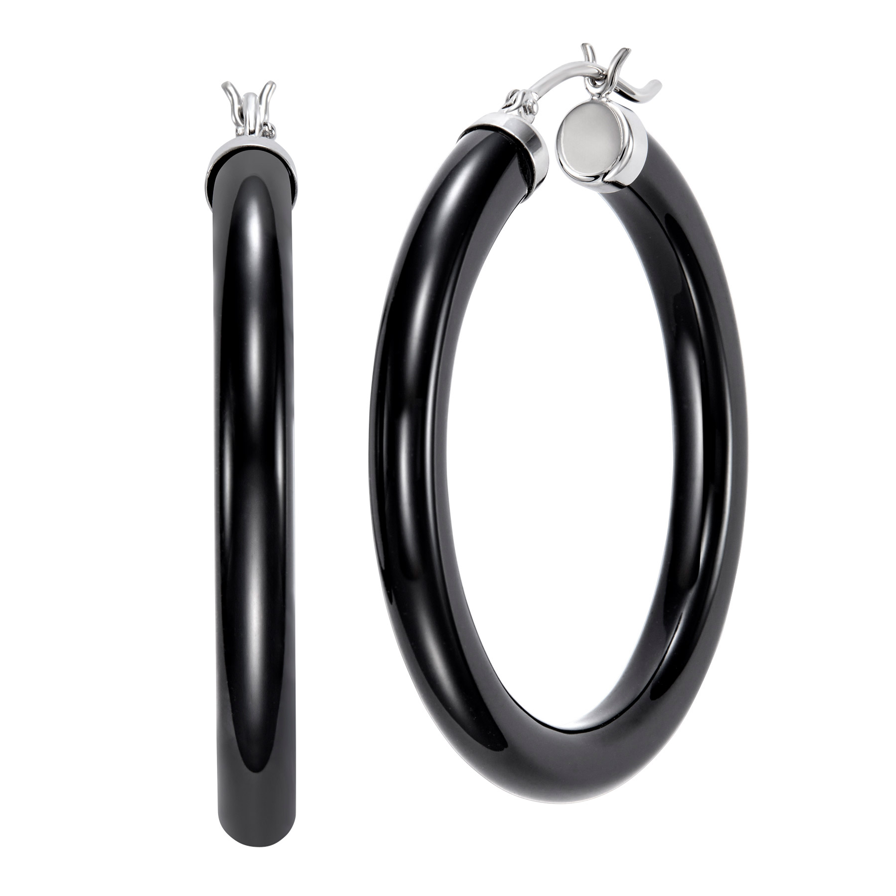 Onyx Hoop Earrings