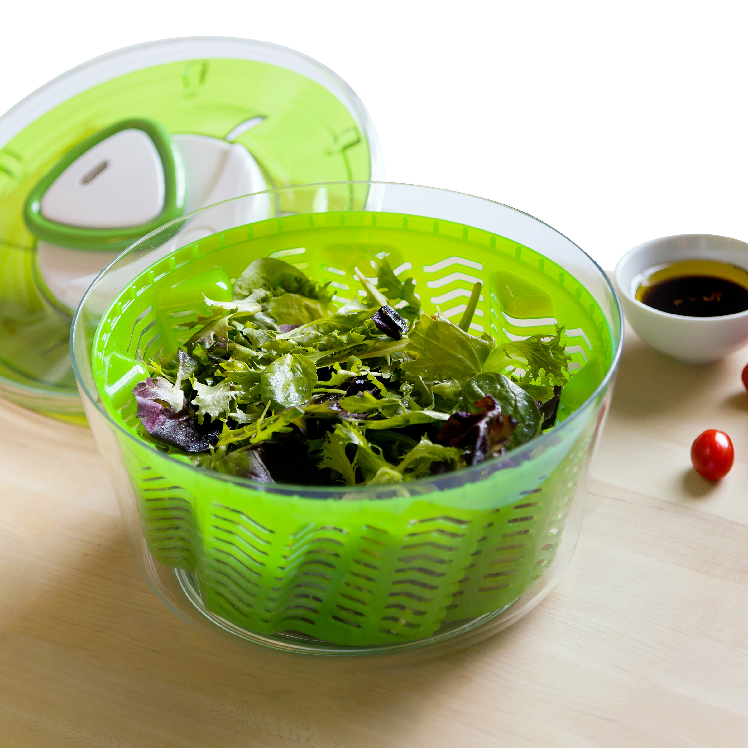 置物 Salad Days 6L Salad Spinner - Manual Lettuce Dryer with One-Handed Pump