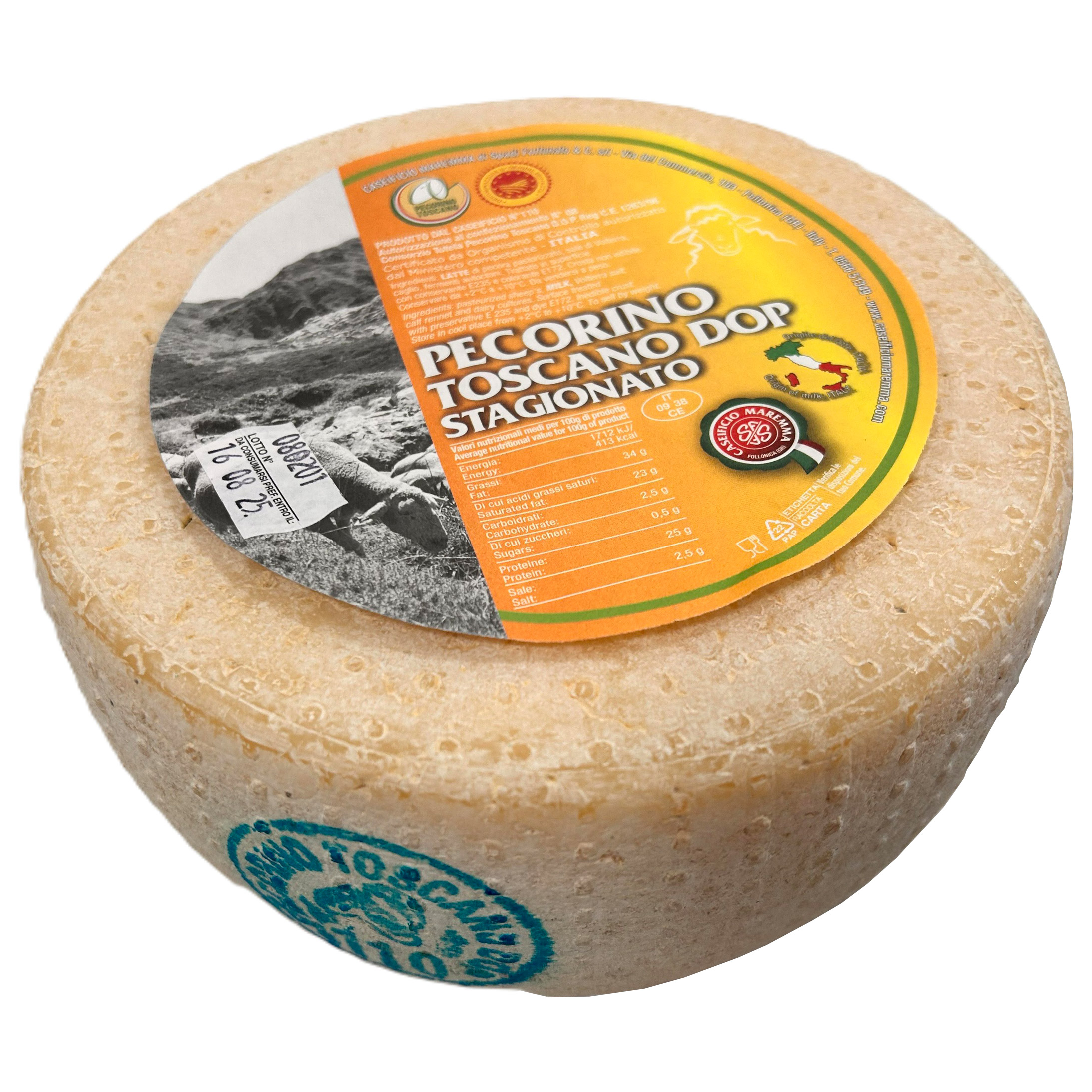 Guffanti Aged Pecorino Toscano DOP Whole Wheel 1.5 kg (3.3 lb)