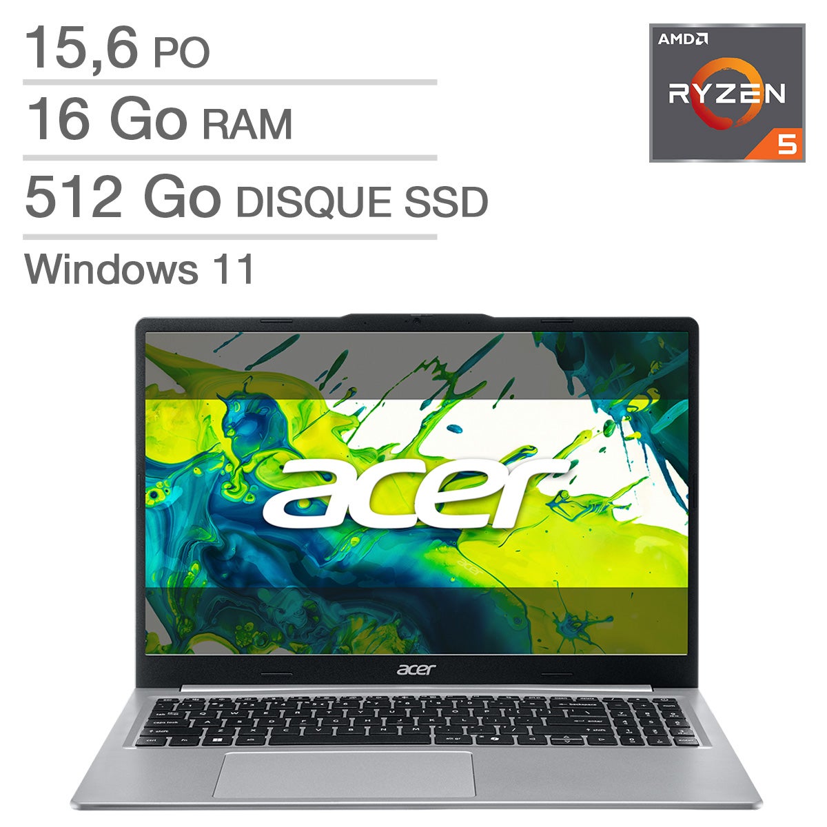 8chi32Rページ Acer Aspire Lite 15.6-in Laptop, AMD Ryzen 5 40, 16GB RAM, 512GB