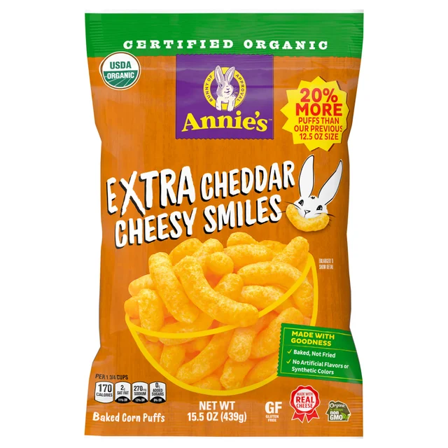 ANNIE'S ORGANIC CHEESY SMILES 15.5 OZ