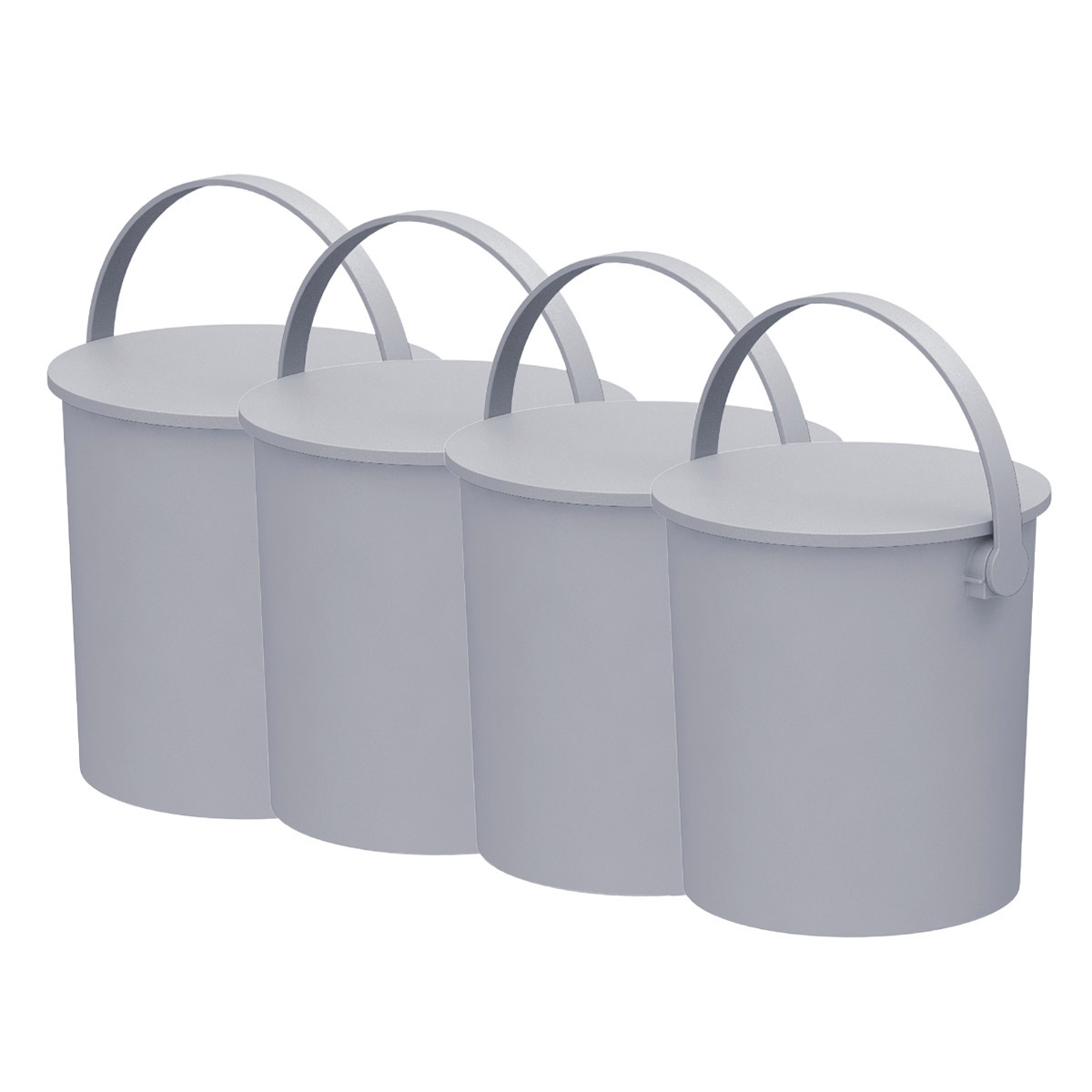 4-Gallon Decorative Storage Bucket with Lid & Handle  4-pack