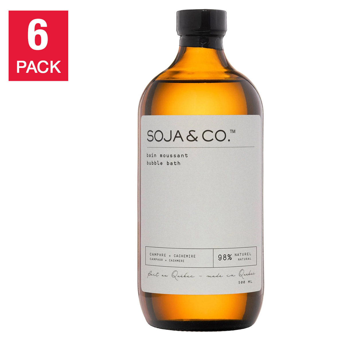 SOJA&CO. Camphor + Cashmere Bubble Bath, 6-pack