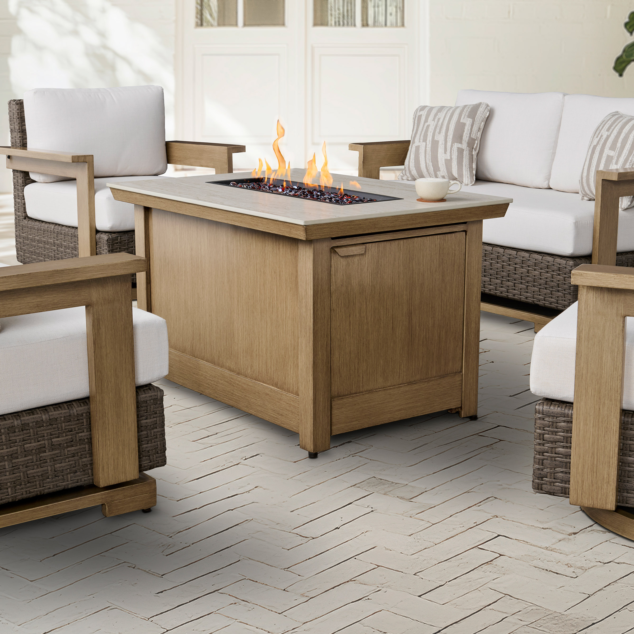 Agio Juniper 5-piece Outdoor Fire Seating Set | Costco