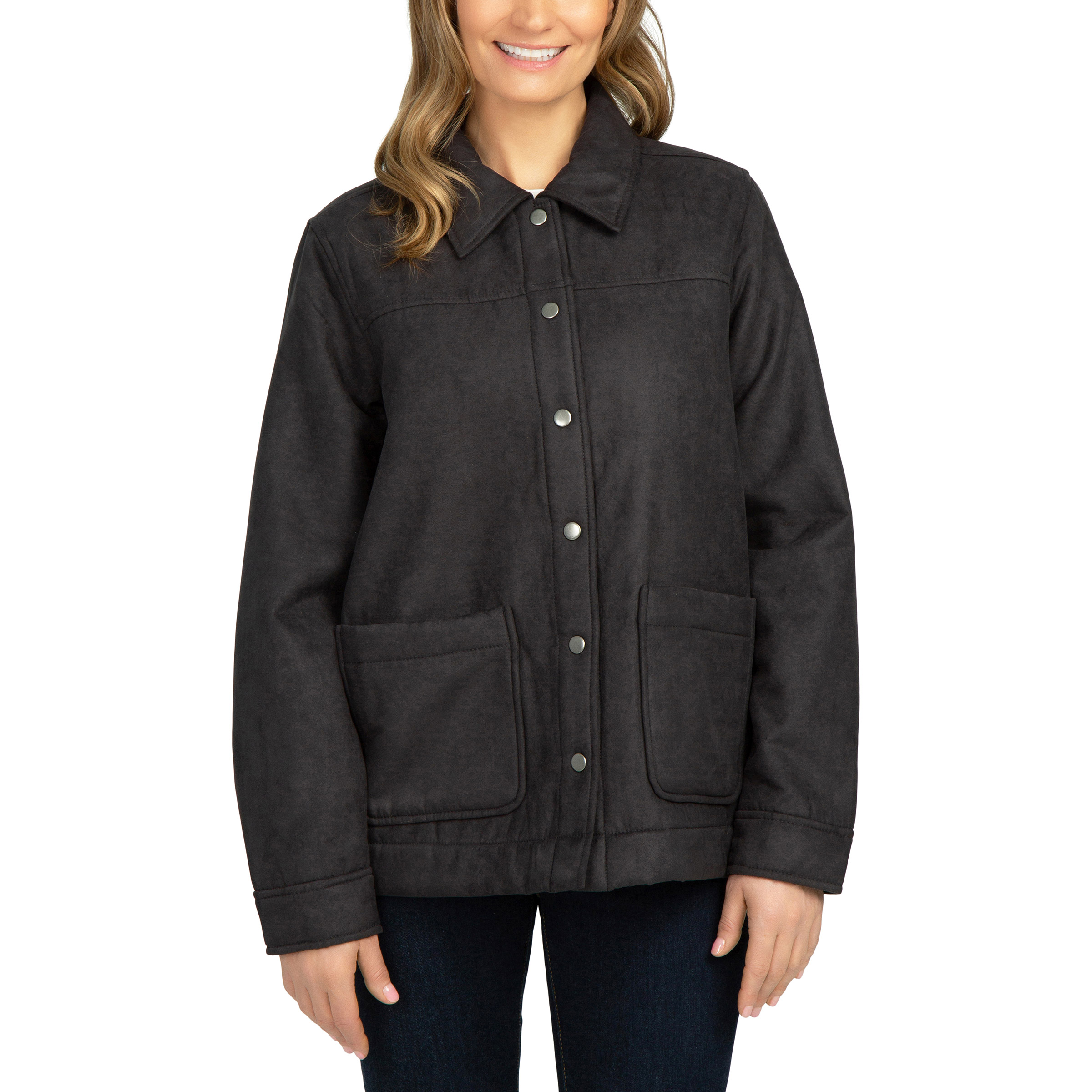 Boston Traders Women's Faux Suede Trucker Jacket