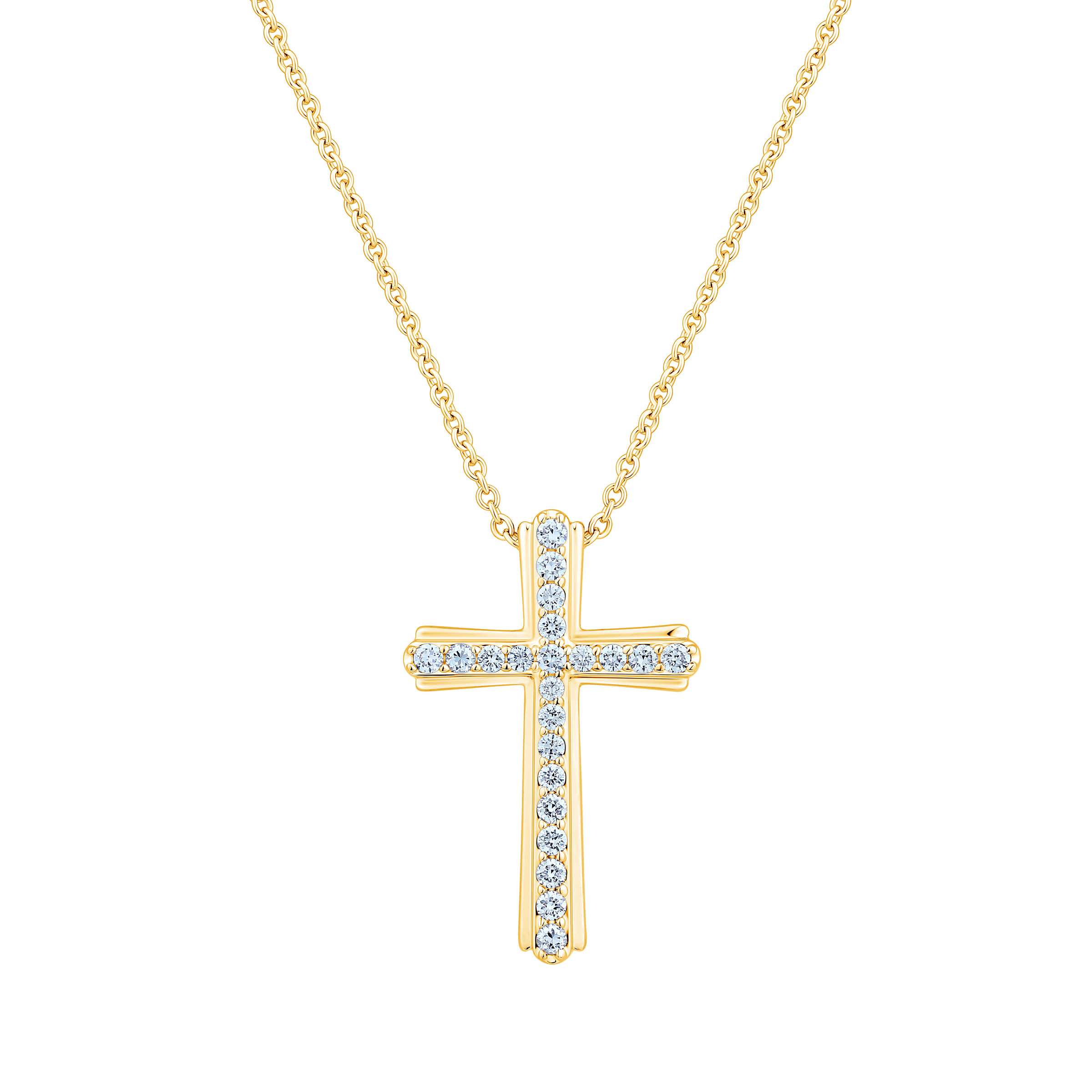 Round Brilliant Diamond Cross Pendant (0.20 ctw)