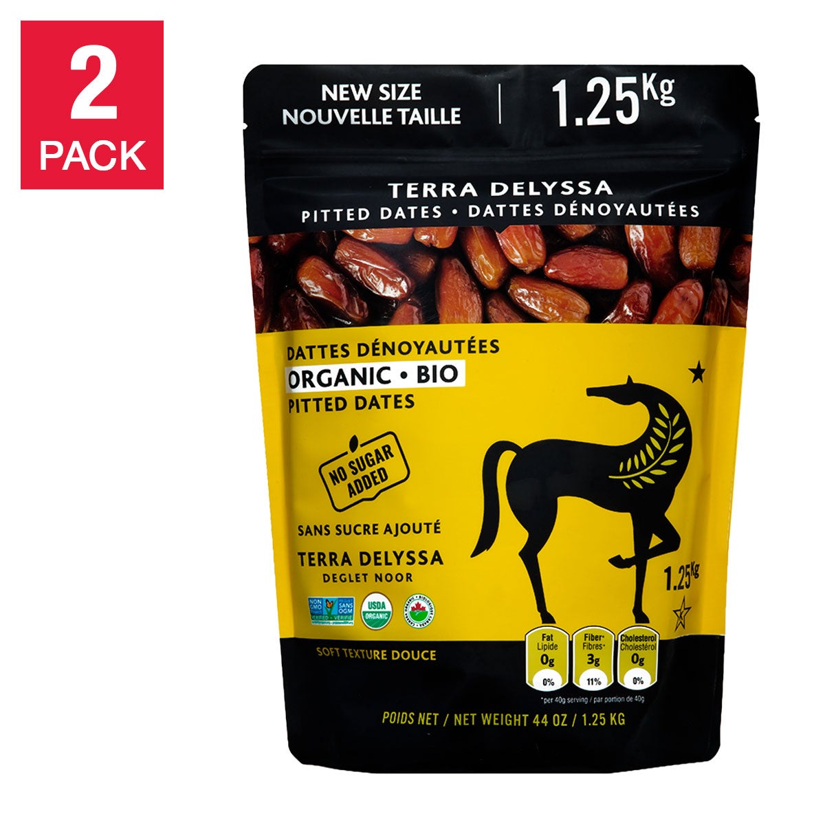 Terra Delyssa Organic Pitted Deglet Noor Dates 2-pack (44 oz. each