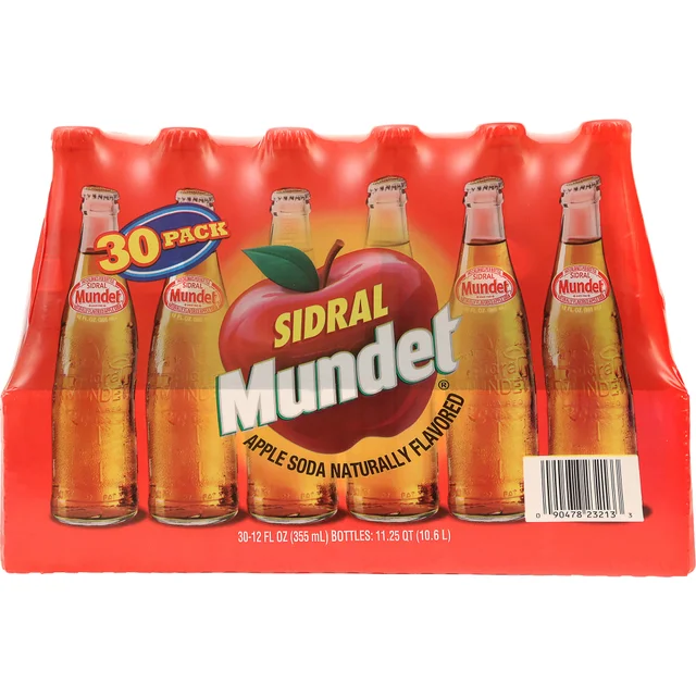 Sidral Mundet Apple Soda, 12 fl oz, 30-count