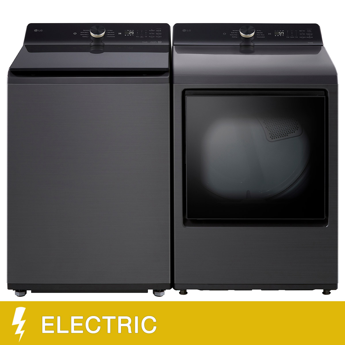 LG 5.5 cu. ft. Top Load Washer and 7.3 cu. ft. Rear Control ELECTRIC Dryer with Easy Unload Bundle