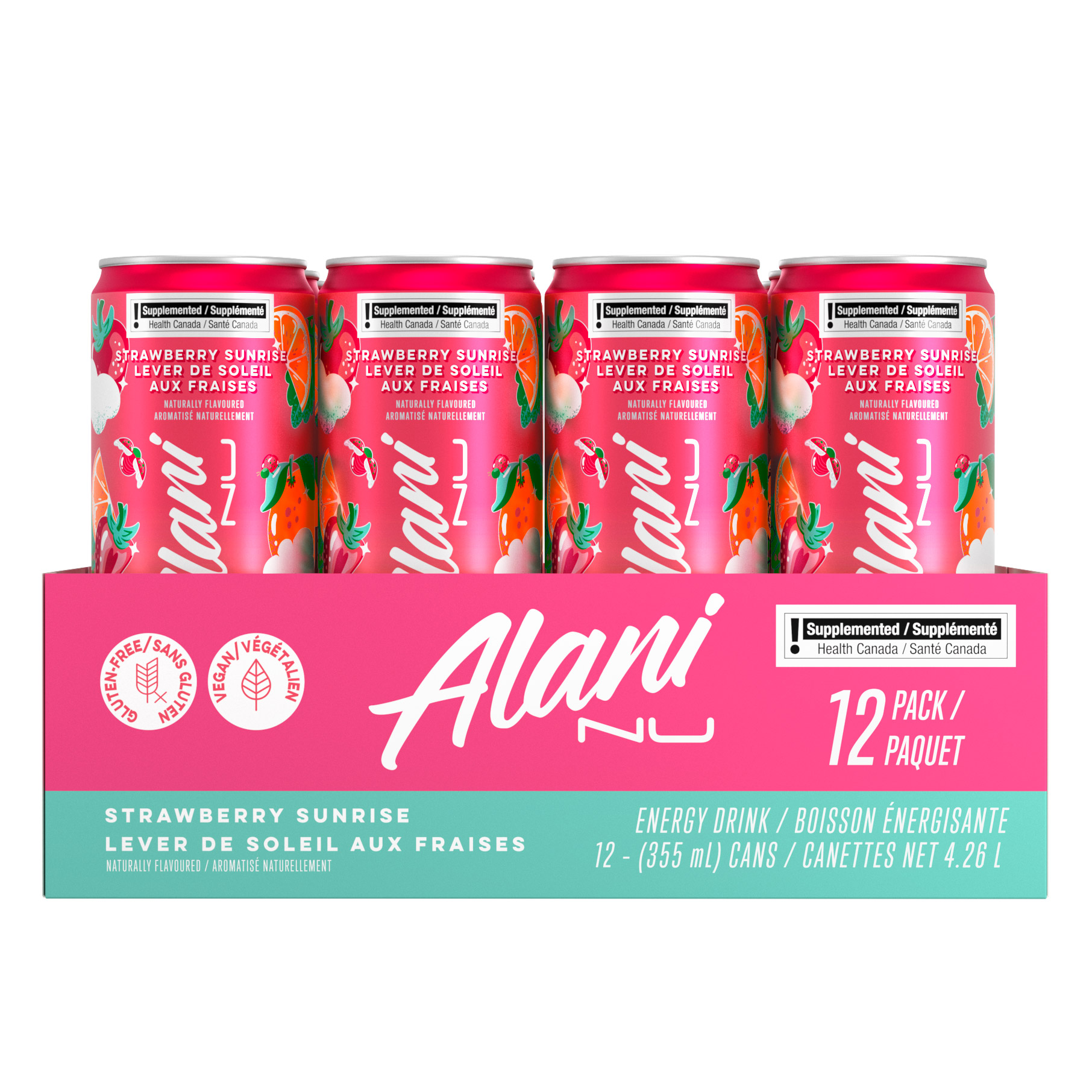 Alani Nu Energy Drink Strawberry Sunrise 355 ml, 12-pack