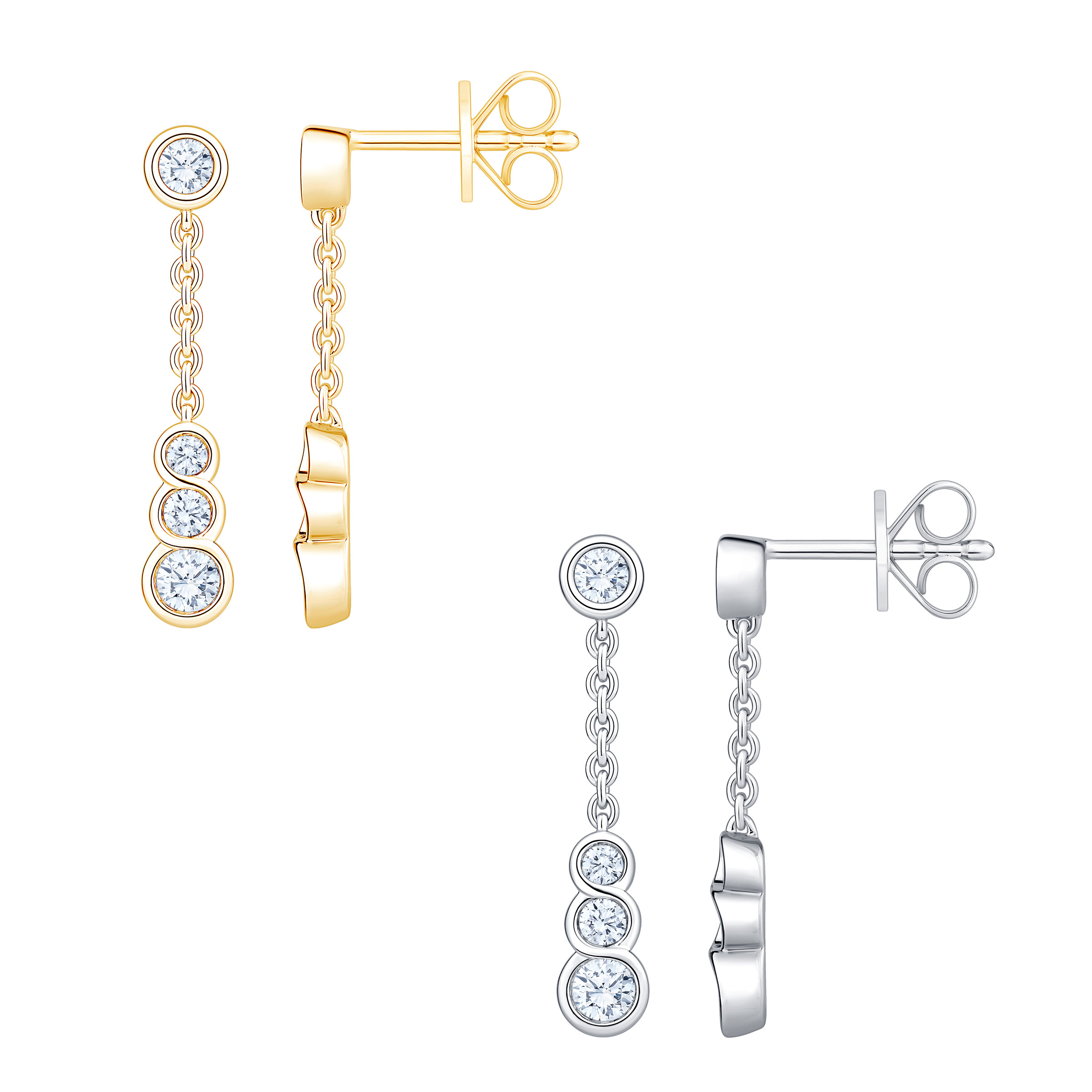 Pendants d’oreilles à diamants ronds taille brillant (0,40 ct)