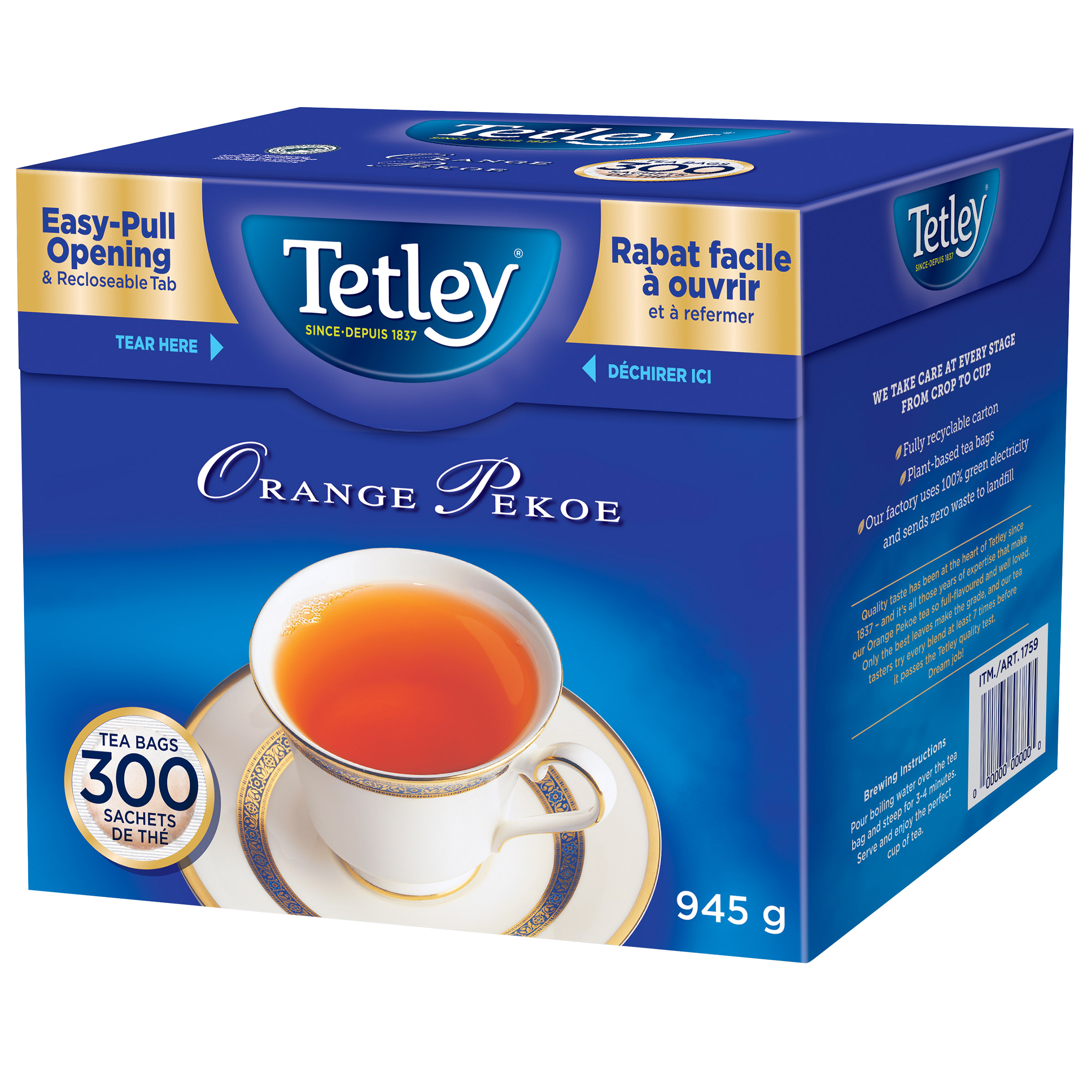 Tetley Orange Pekoe Tea, 300-pack