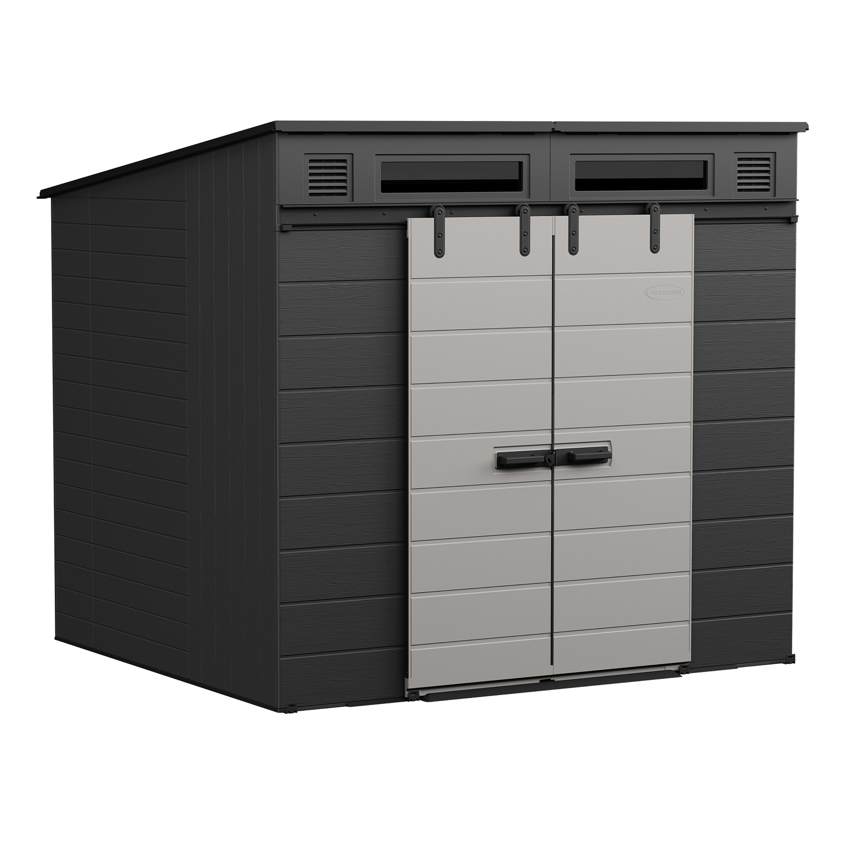 サニーレタスマントルピース Suncast Modernist 8'x7' Dual Barn Door Storage Shed | Costco
