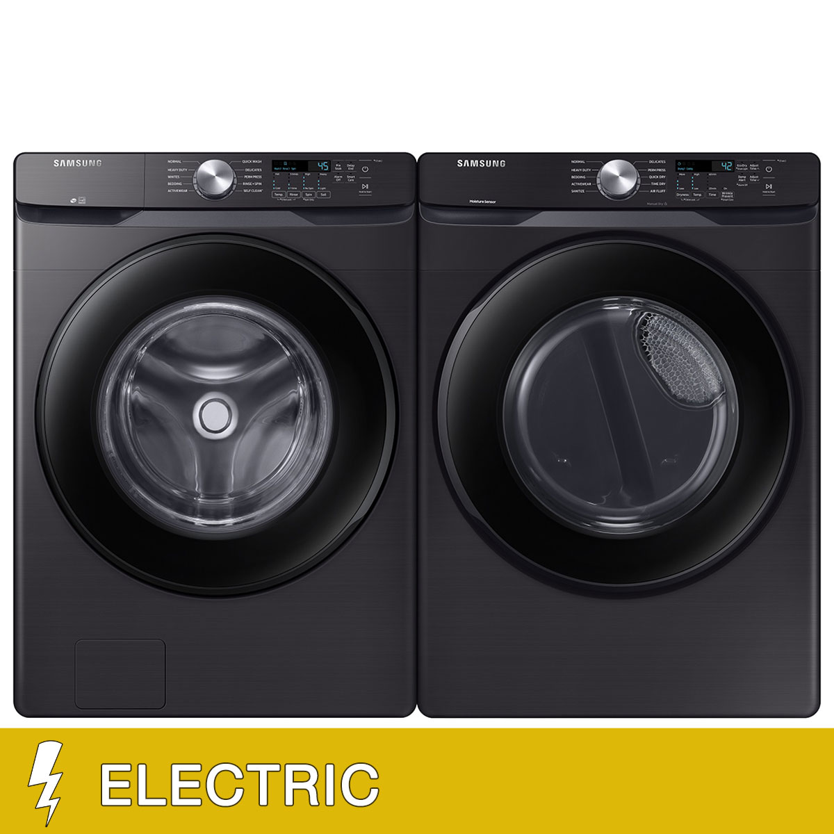 Samsung 4.5 cu. ft. Front Load Washer with Vibration Reduction Technology+ and 7.5 cu. ft. ELECTRIC Dryer