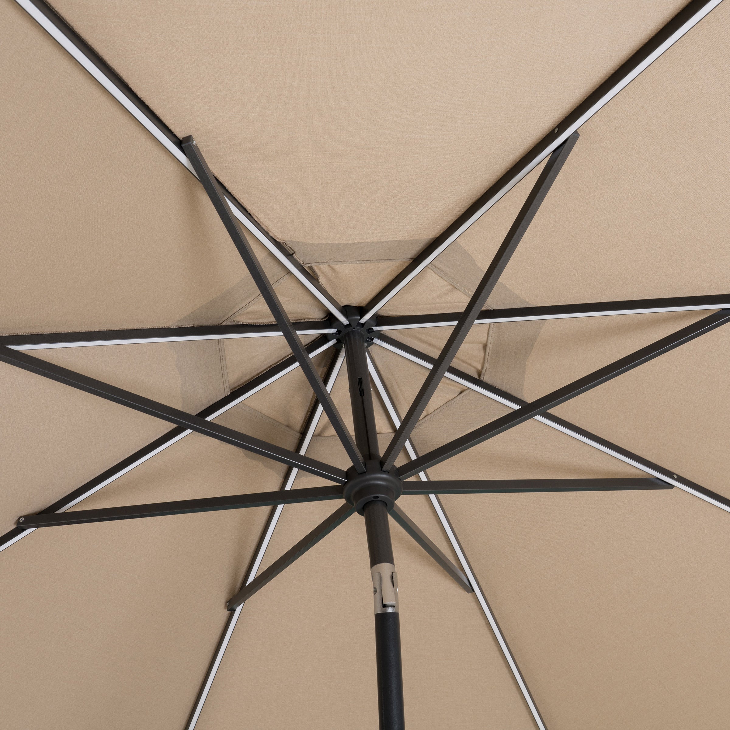 新品Sunvilla 10 'ラウンドソーラーLEDマーケットアンブレラグレー系 Sunvilla 10' Round Solar LED Market Umbrella – Venini Furniture