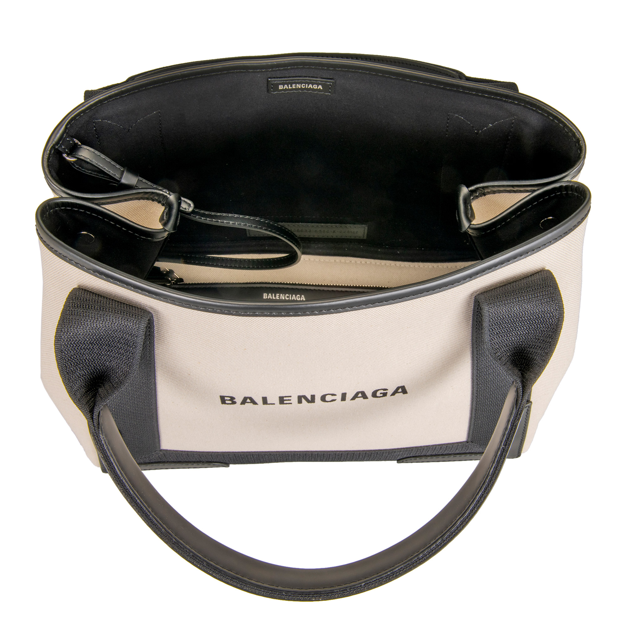 Balenciaga Small Cabas, Beige/Black | Costco