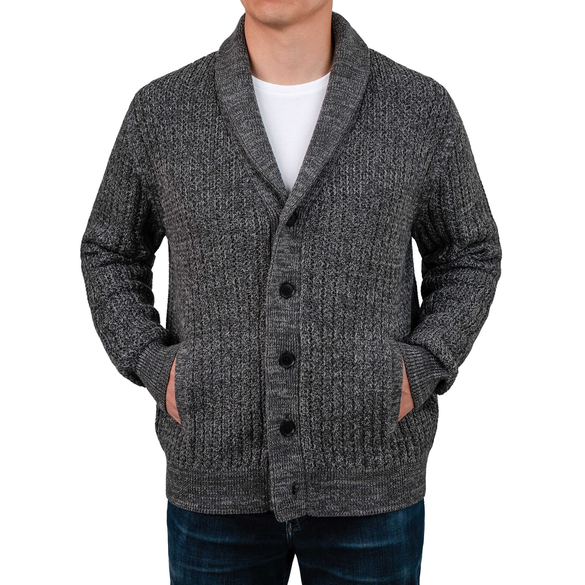 United Colors of Benneton - Men's Shawl Collar Knitted Cardigan