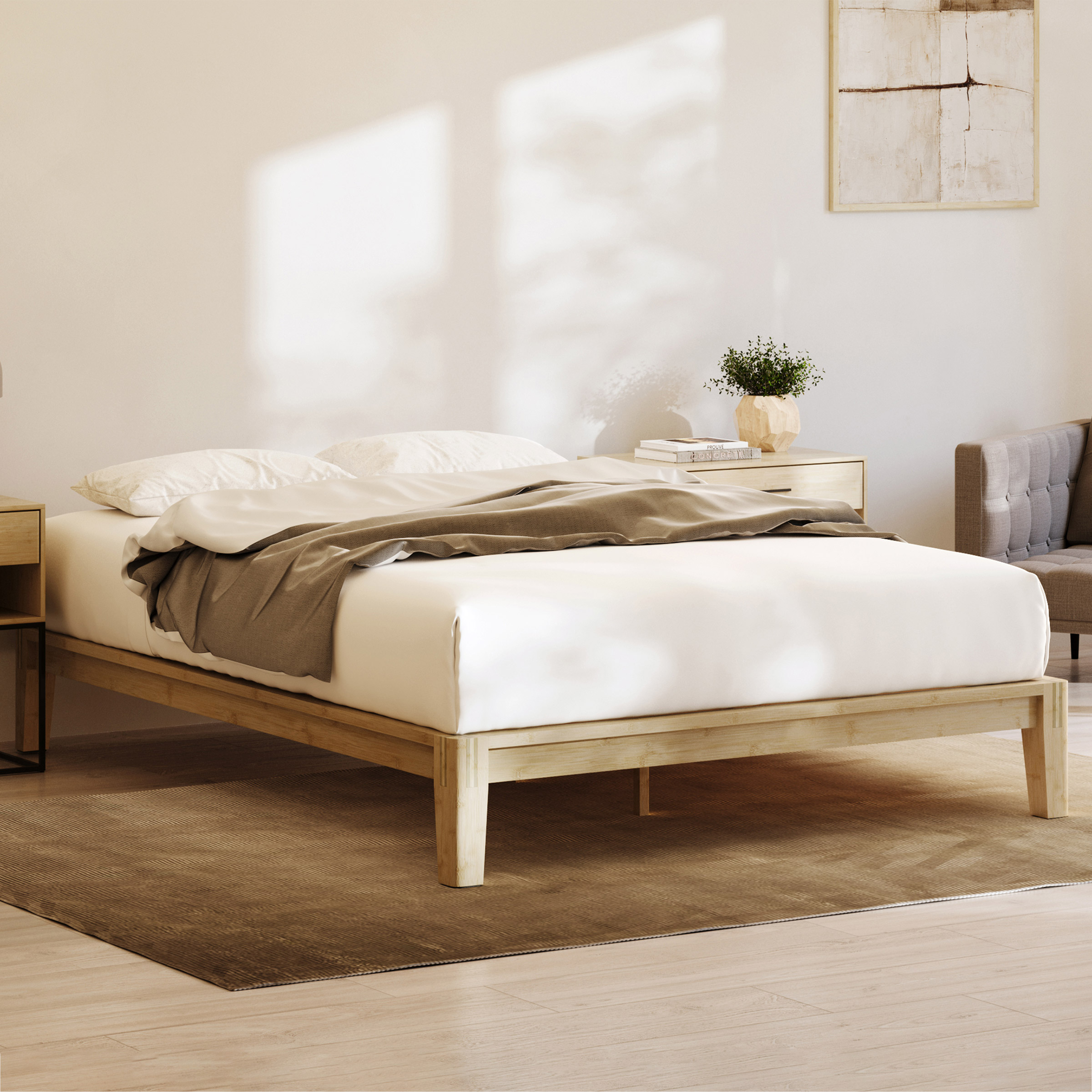 Resident Bamboo Platform Bed Frame  Natural