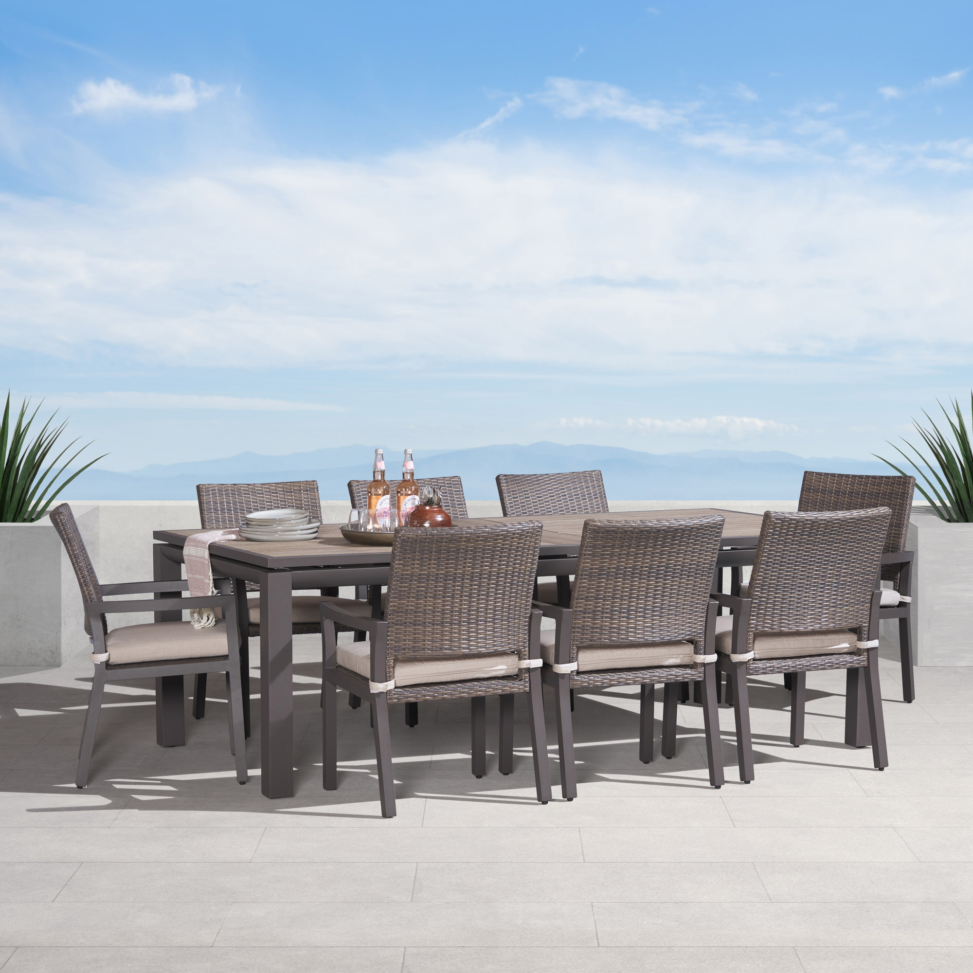 Milea 9-piece Outdoor Patio Dining Set