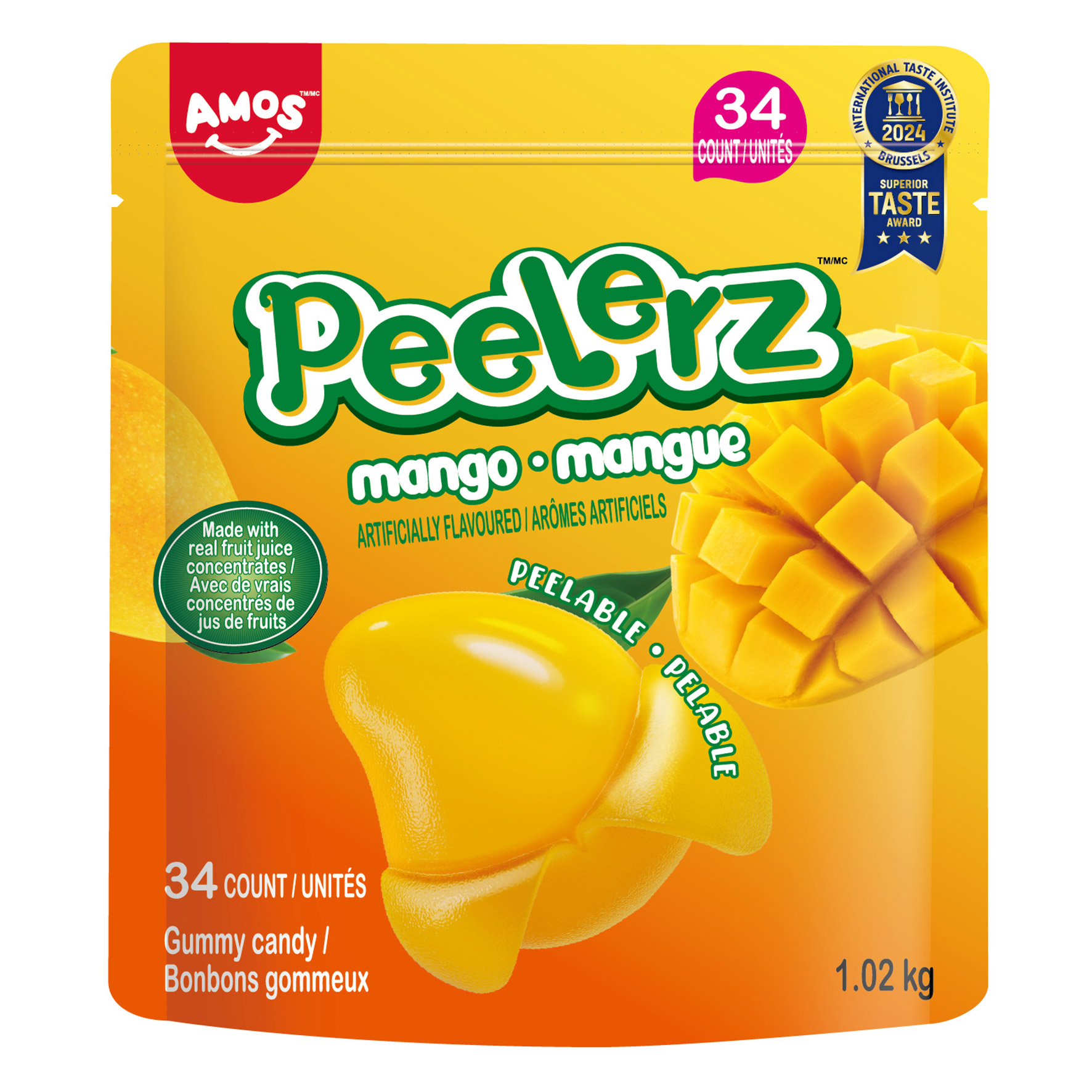 Amos Peelerz Mango Gummy, 1.02 kg