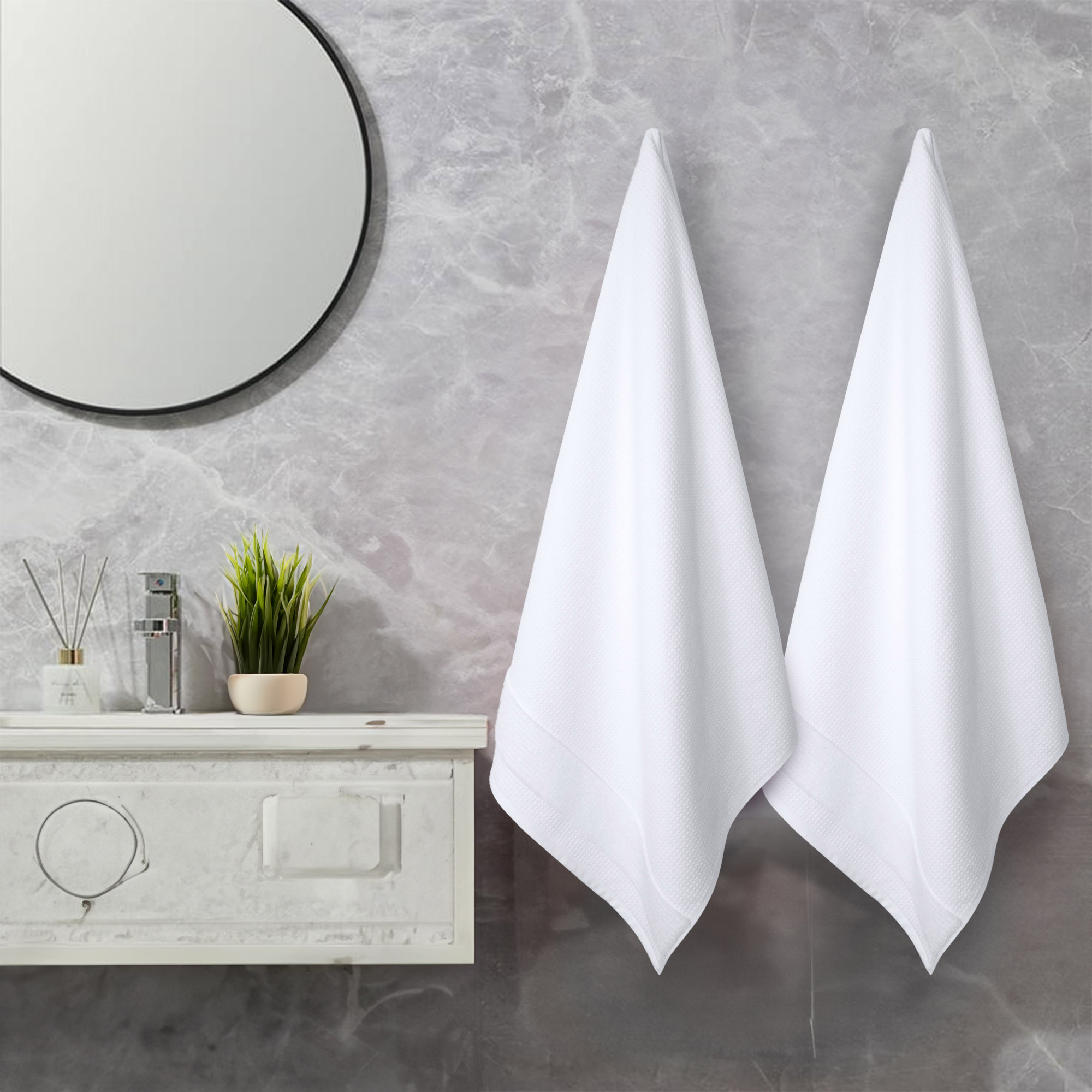 Waffle Bath Towel  2-piece Set