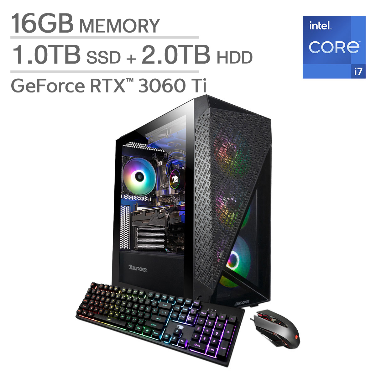 ゲーミングPC/Windows11/RTX3070/SSD1TB/HDD2TB iBUYPOWER Slate Mesh Gaming Desktop - 13th Gen Intel Core i7