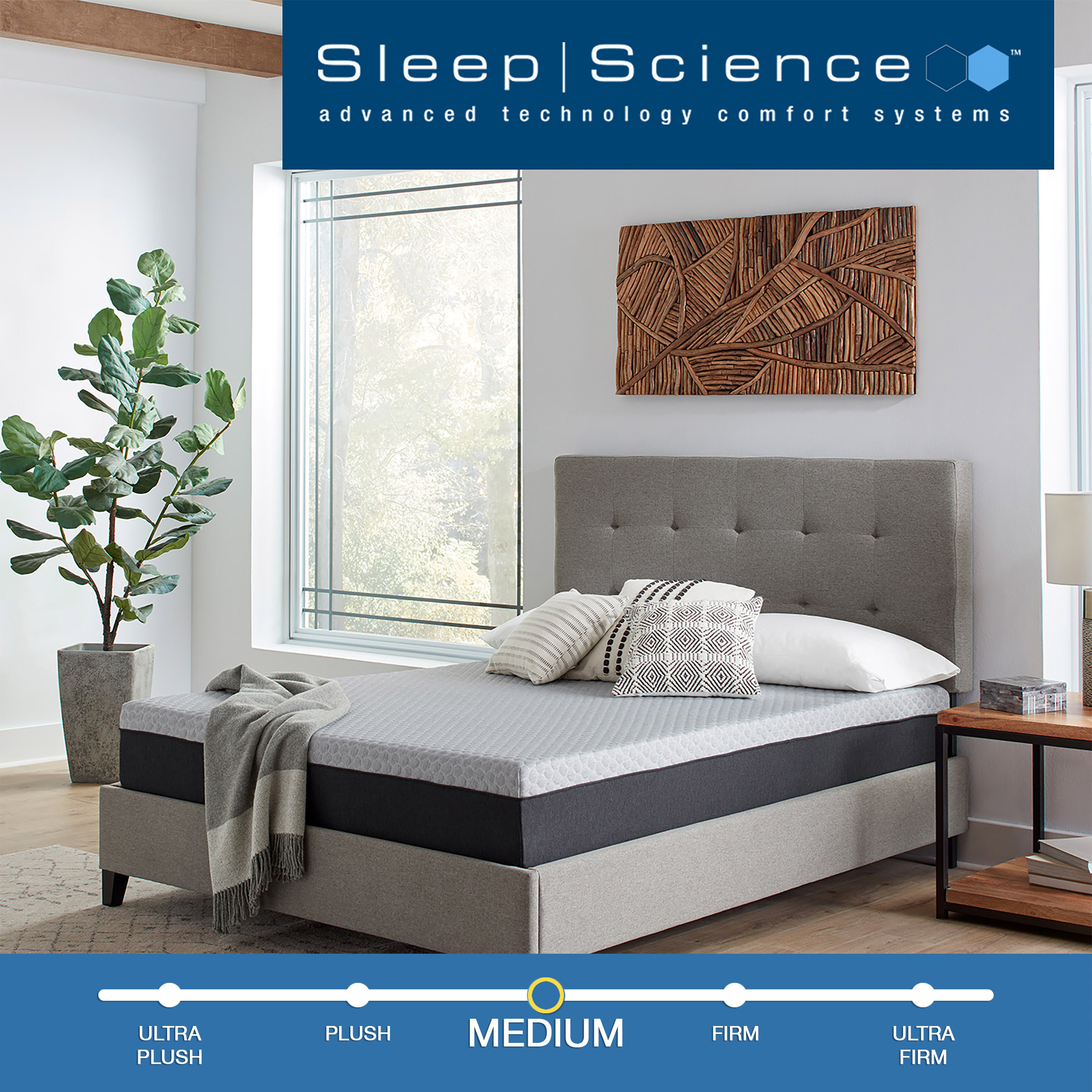 Sleep Science Hudson 10” Mattress with Upholstered Bed Frame