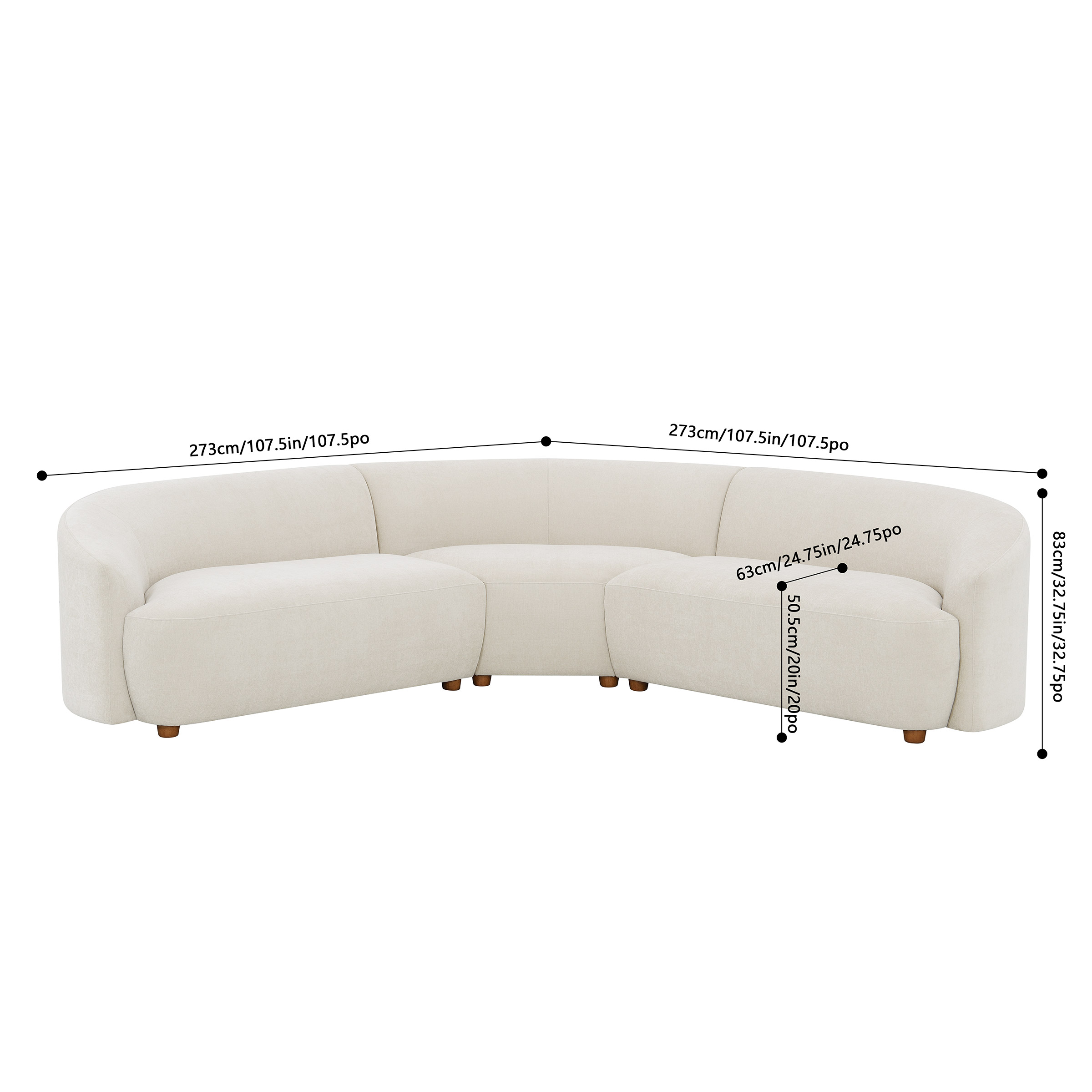 Dolen Curved Fabric Sectional | Costco