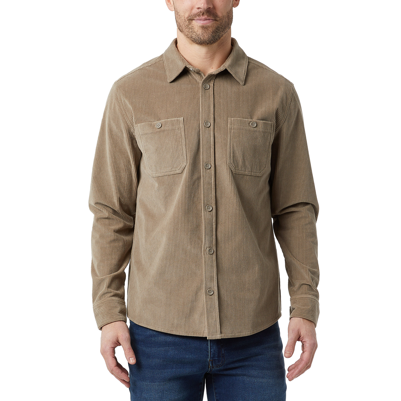 32 Degrees Men's Corduroy Long Sleeve Overshirt