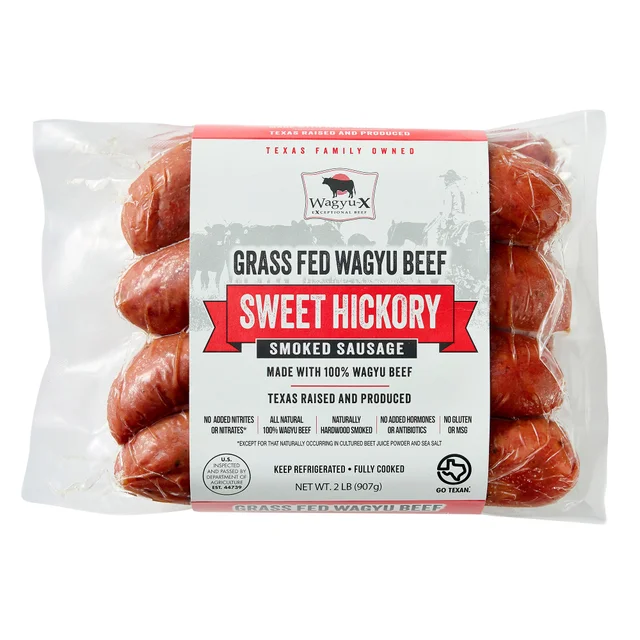 WAGYU-X GRASS FED SWEET HICKORY BEEF SAUSAGE 2 LB